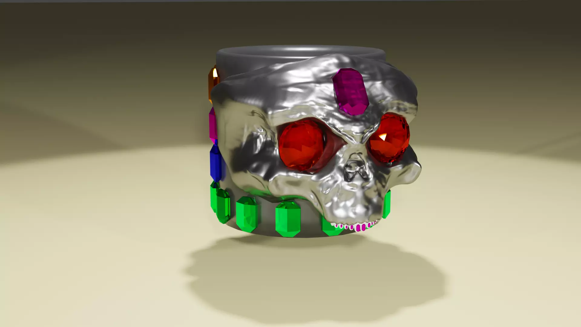 skull cup 3D model_0