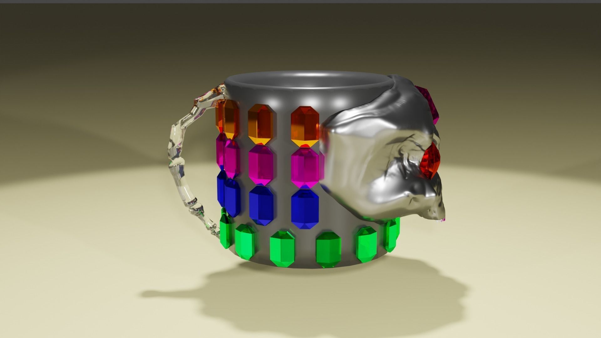 skull cup 3D model_2