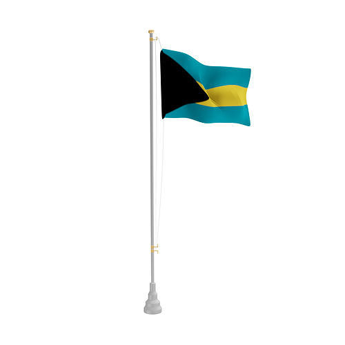 Bahamas flag Low-poly 3D model