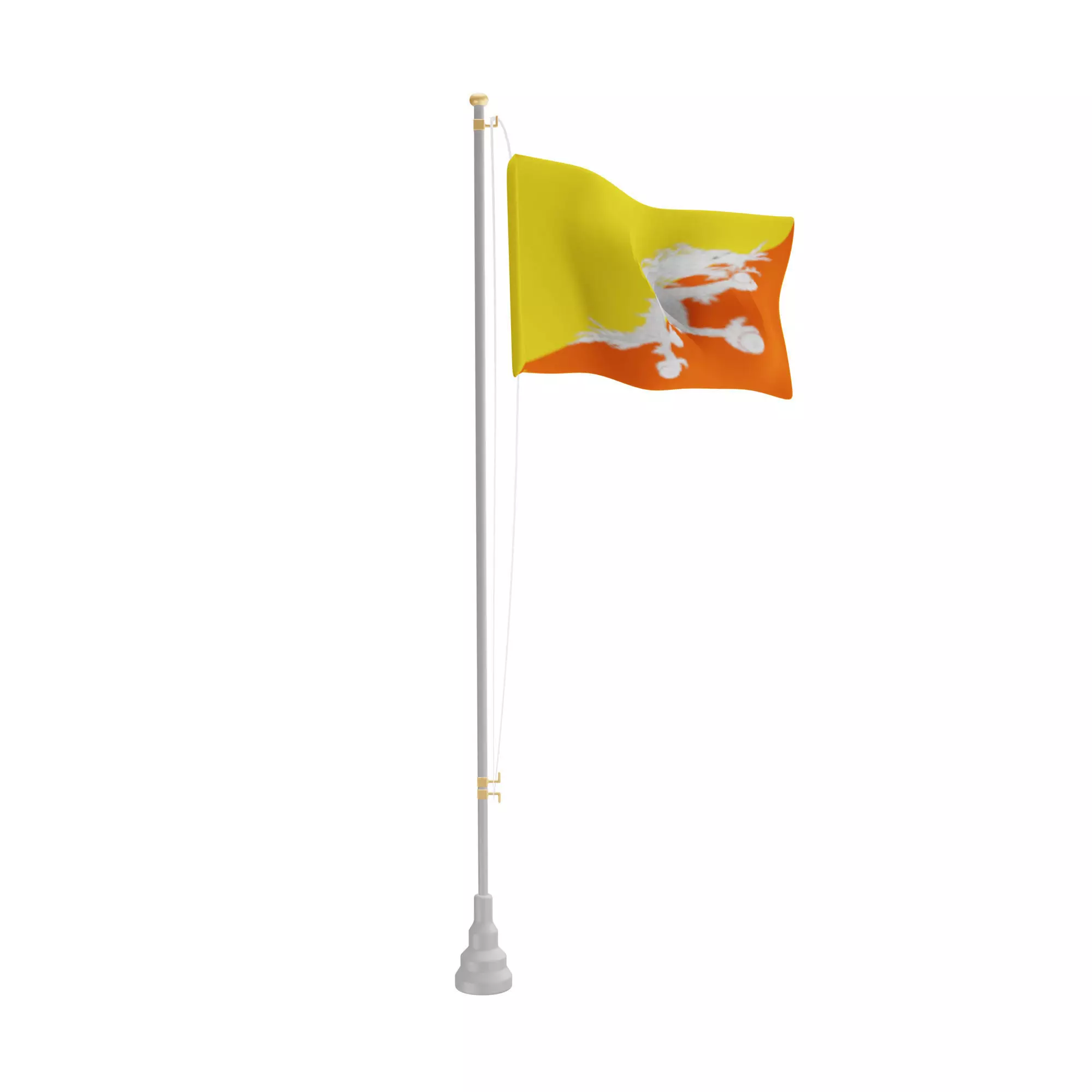 Bhutan Flag Low-poly 3D model