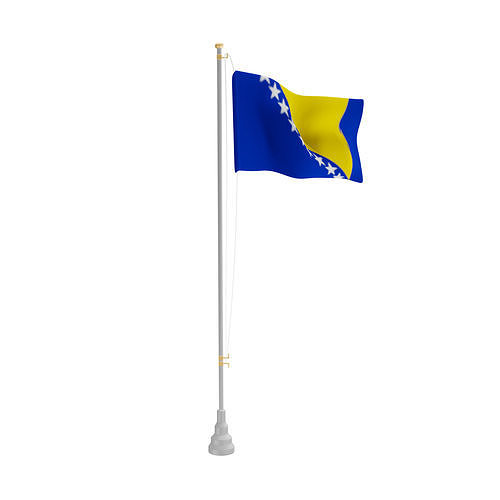 Flag of Bosnia and Herzegovina Low-poly 3D model