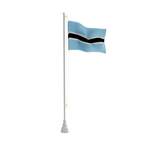 Botswana Flag Low-poly 3D model