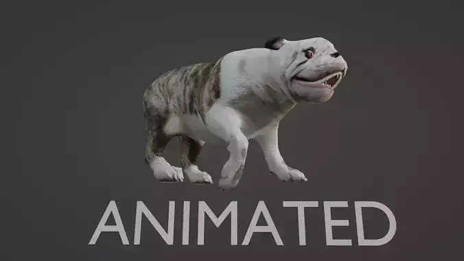BULLDOG ANIMATED Low-poly 3D model