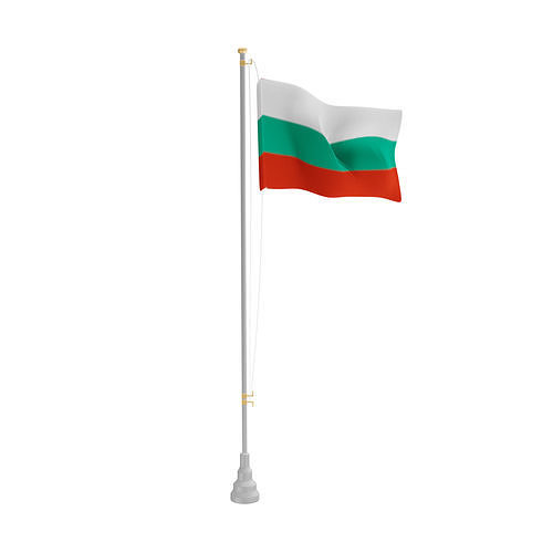 Bulgarian flag Low-poly 3D model