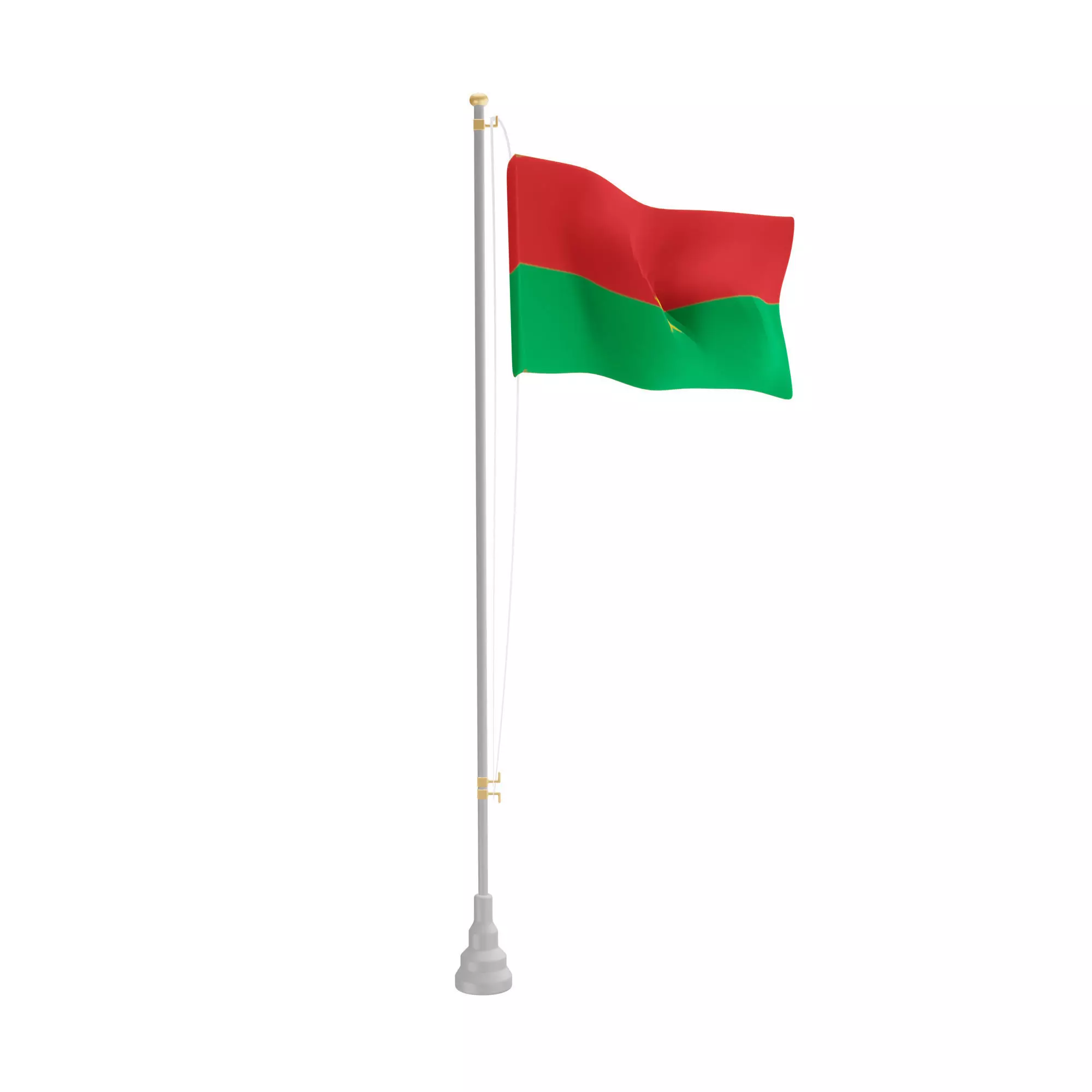 Burkina Faso flag Low-poly 3D model