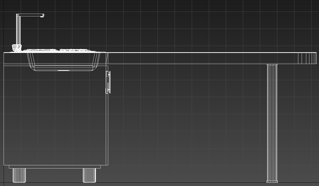 Kitchen with bar counter 3D model_12