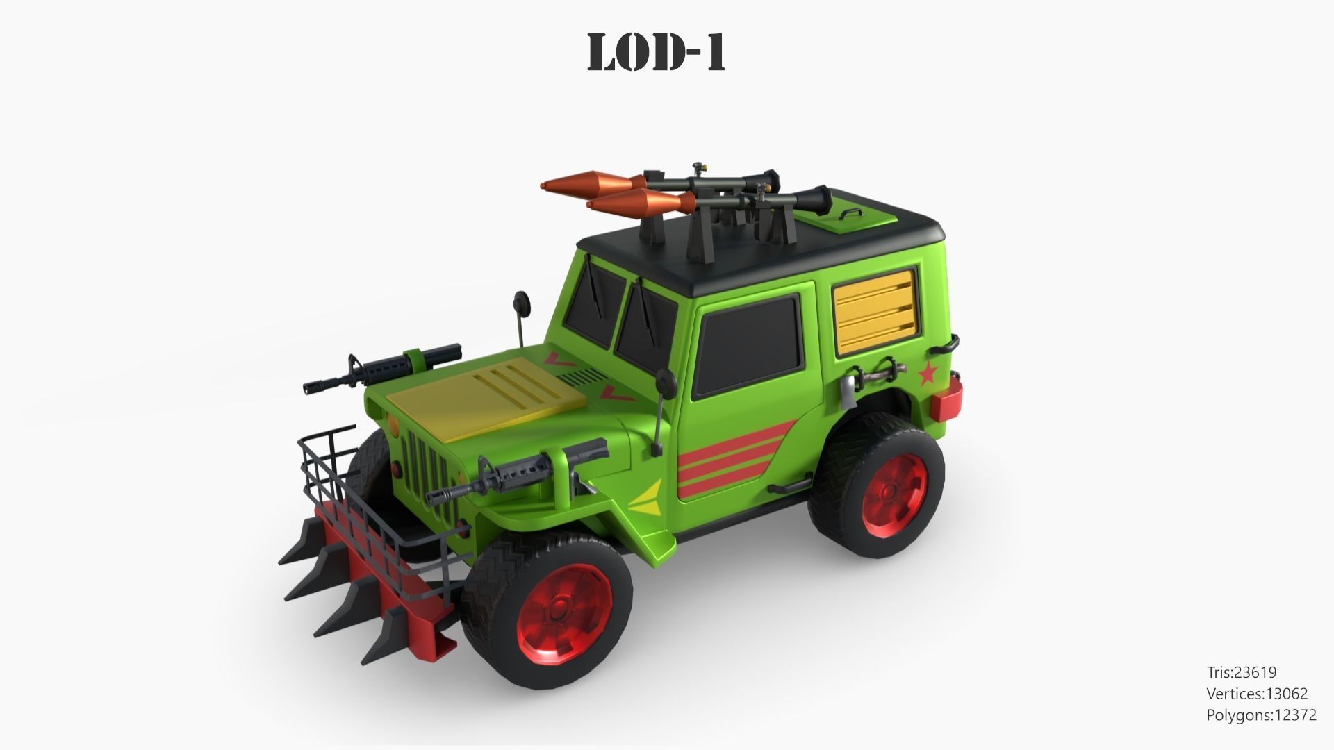 Lowpoly  Post Apocalyptic Car Sets  Low-poly 3D model_95
