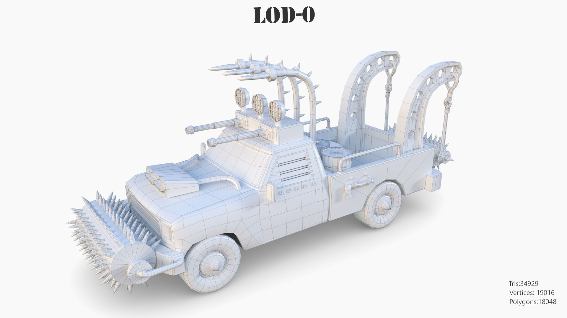 Lowpoly  Post Apocalyptic Car Sets  Low-poly 3D model_88