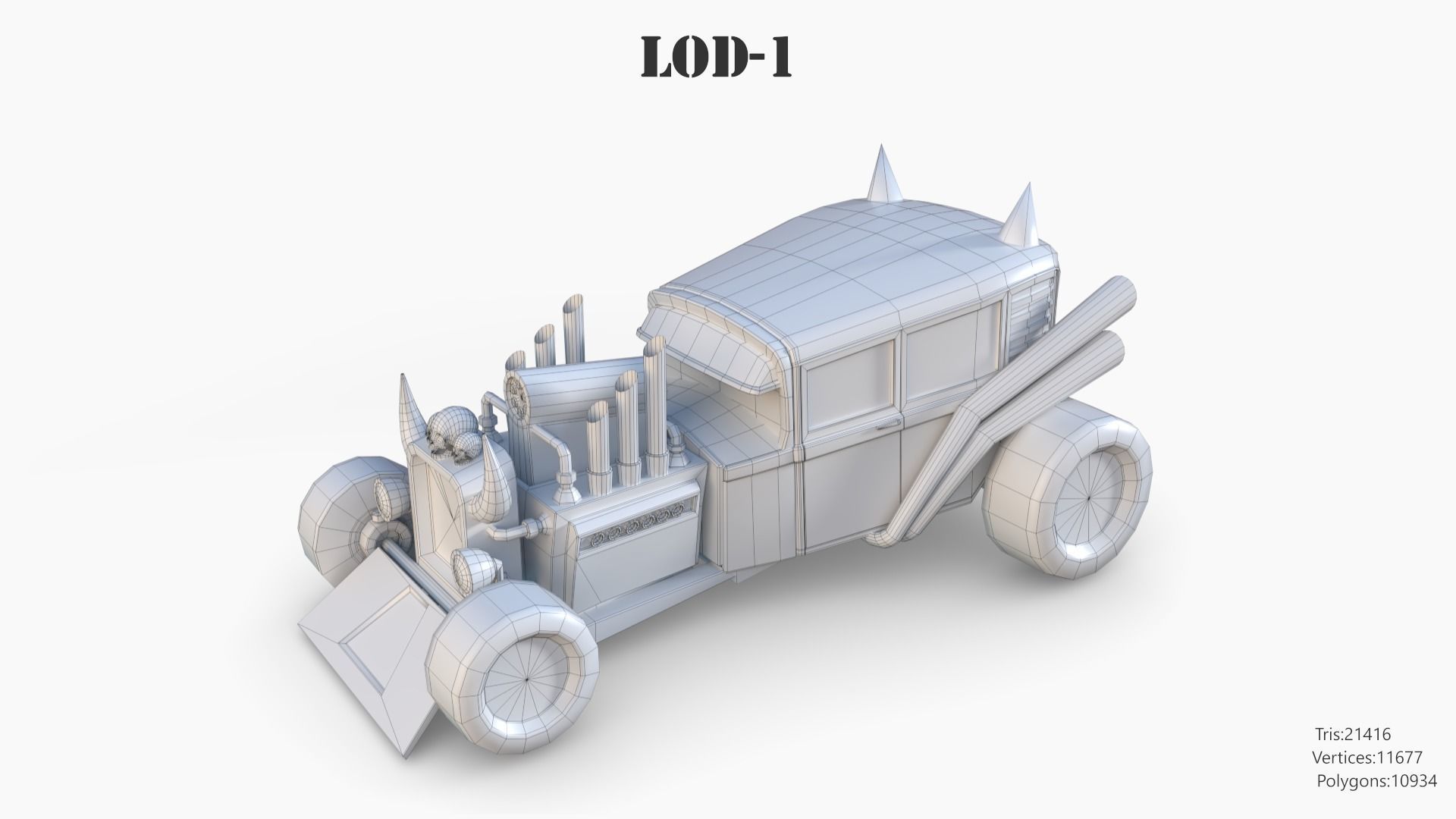 Lowpoly  Post Apocalyptic Car Sets  Low-poly 3D model_122
