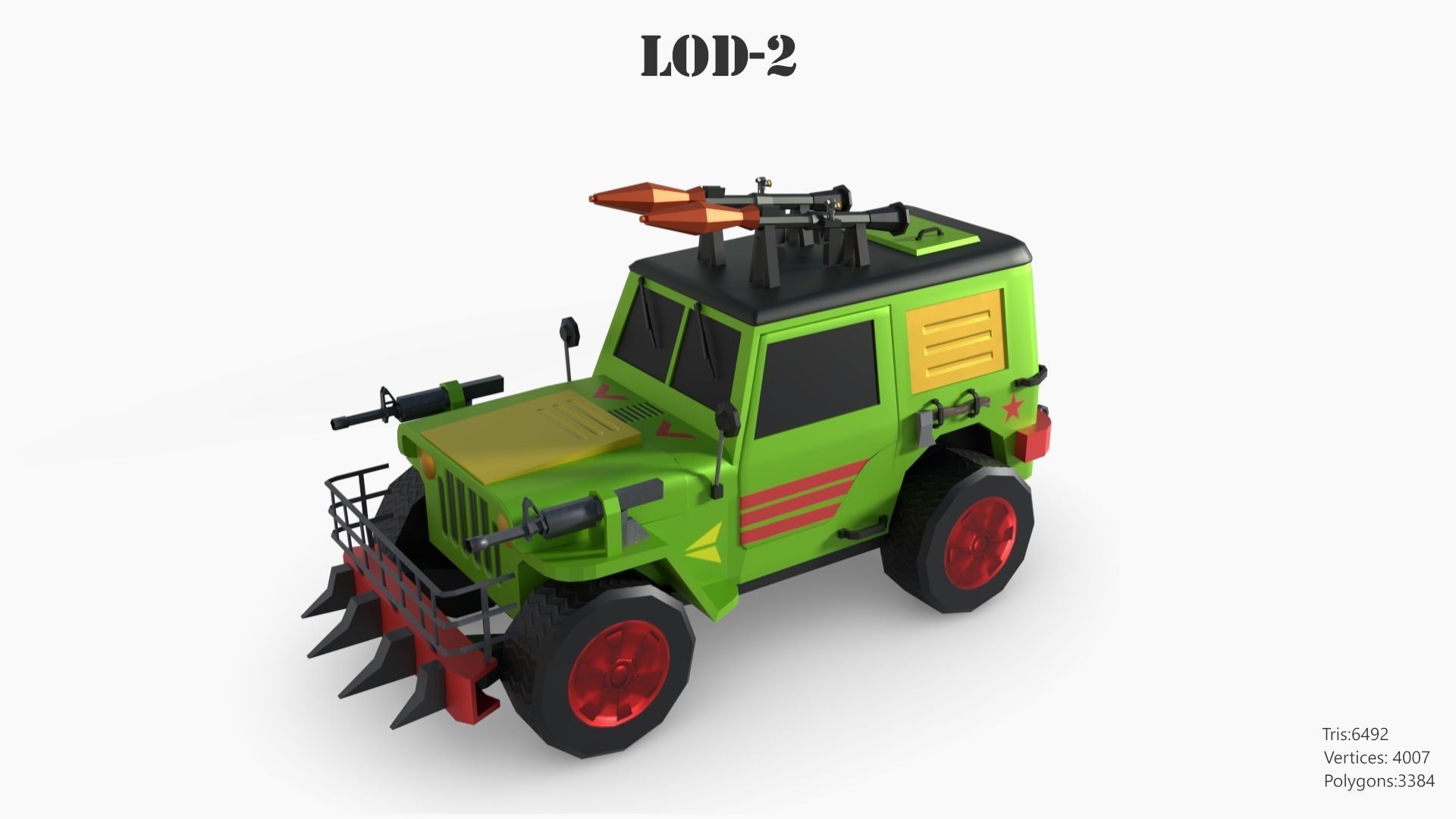Lowpoly  Post Apocalyptic Car Sets  Low-poly 3D model_96