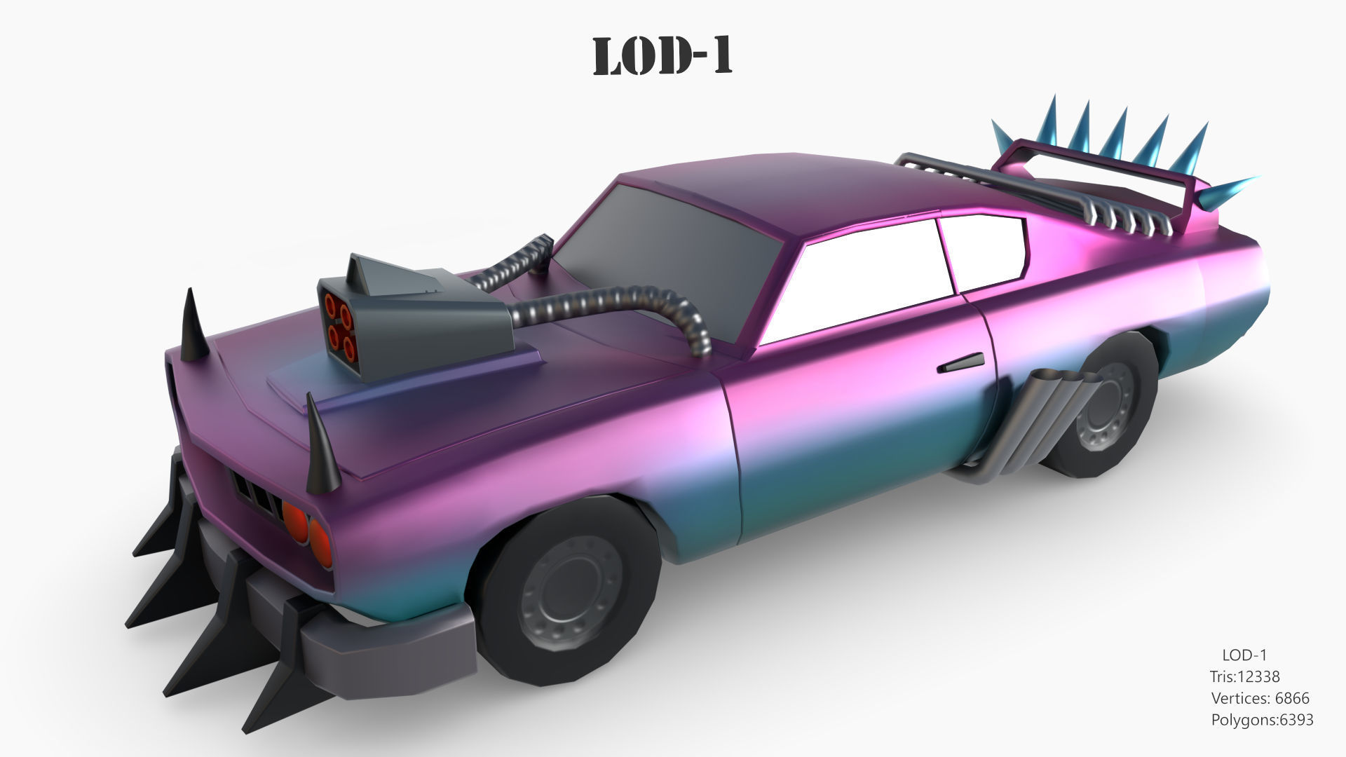 Lowpoly  Post Apocalyptic Car Sets  Low-poly 3D model_50