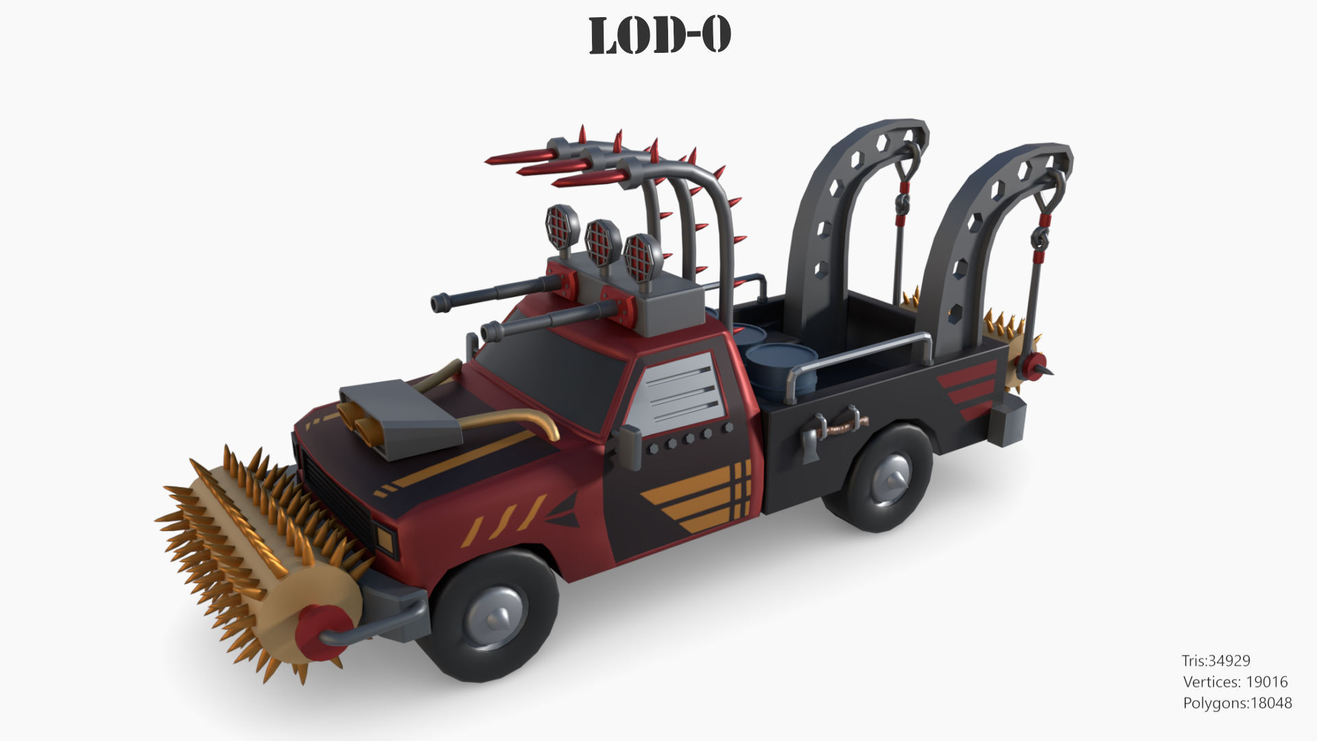 Lowpoly  Post Apocalyptic Car Sets  Low-poly 3D model_85