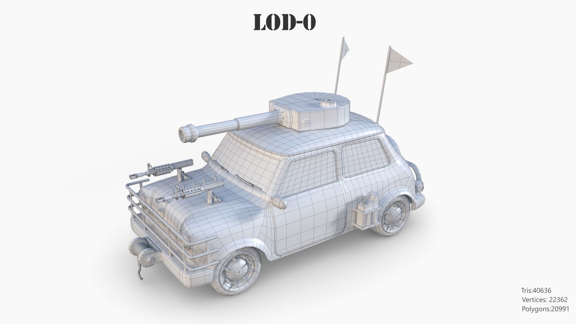 Lowpoly  Post Apocalyptic Car Sets  Low-poly 3D model_106