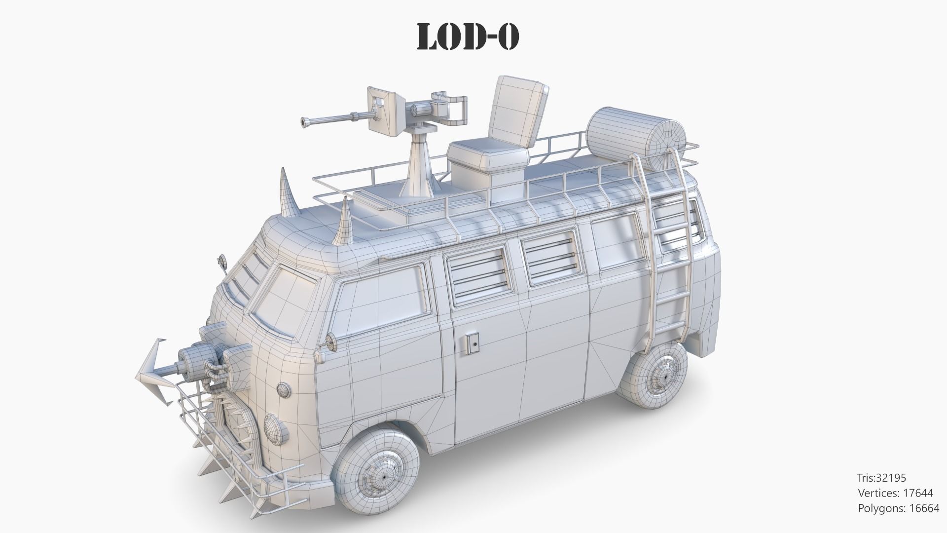 Lowpoly  Post Apocalyptic Car Sets  Low-poly 3D model_133