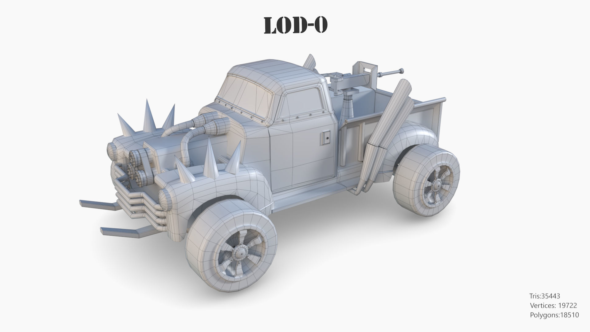 Lowpoly  Post Apocalyptic Car Sets  Low-poly 3D model_79