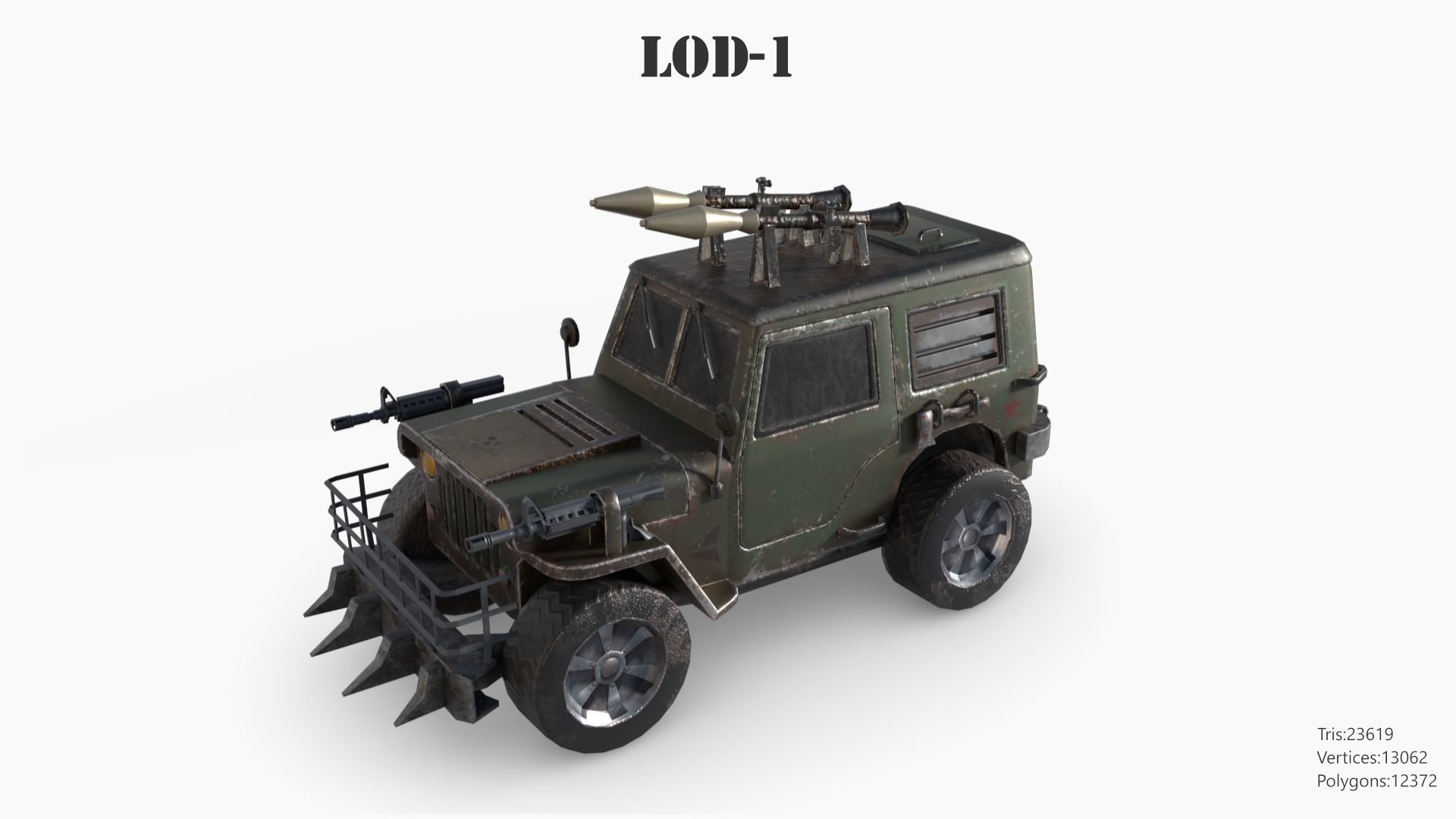 Lowpoly  Post Apocalyptic Car Sets  Low-poly 3D model_92
