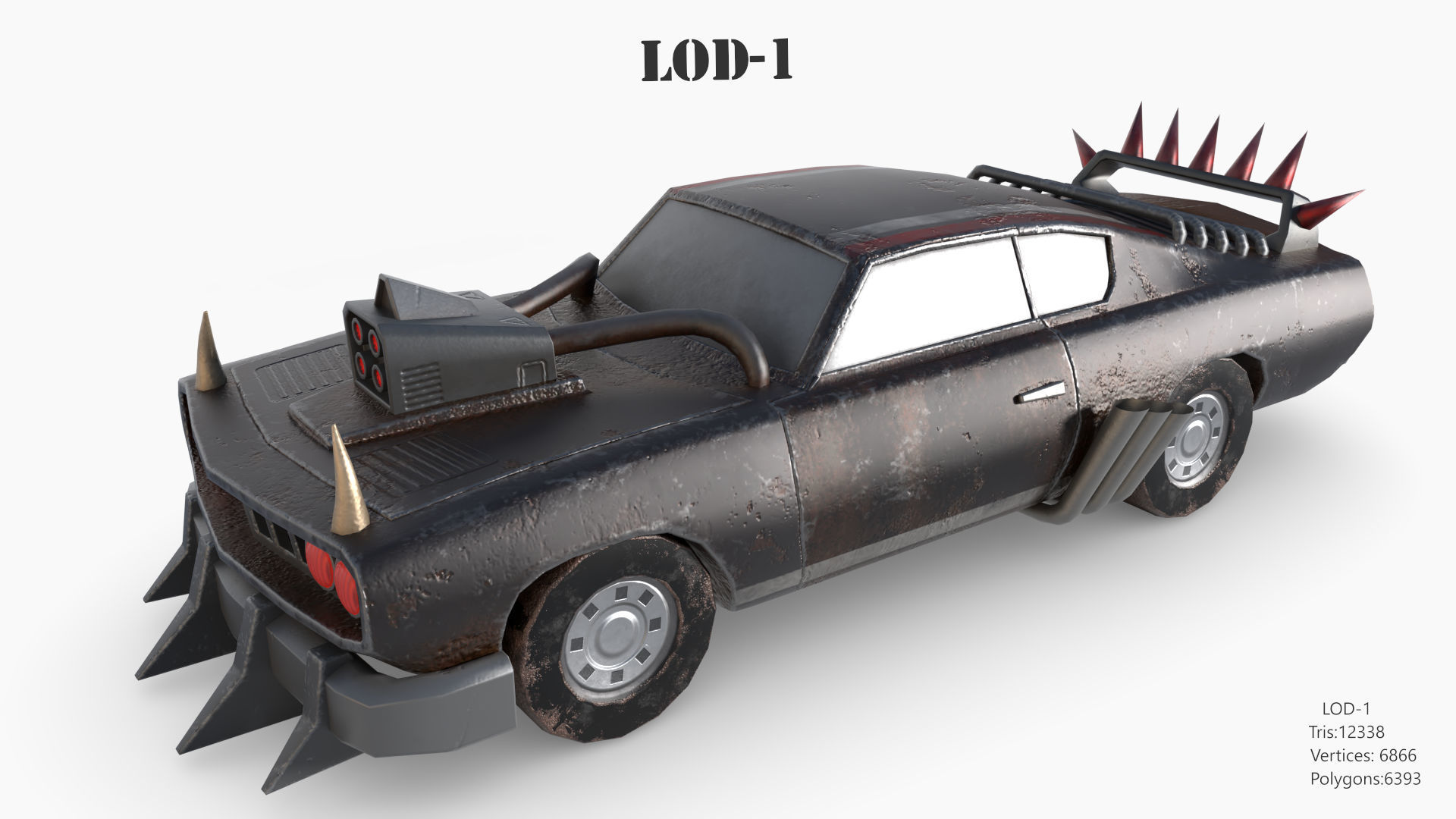 Lowpoly  Post Apocalyptic Car Sets  Low-poly 3D model_47