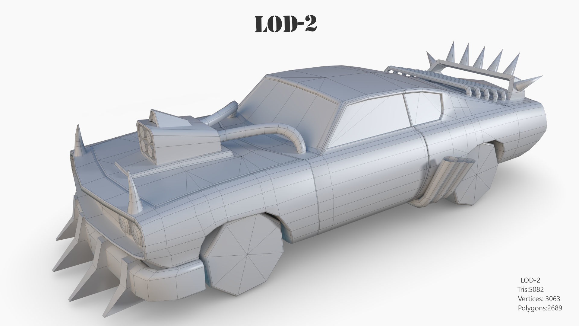 Lowpoly  Post Apocalyptic Car Sets  Low-poly 3D model_54
