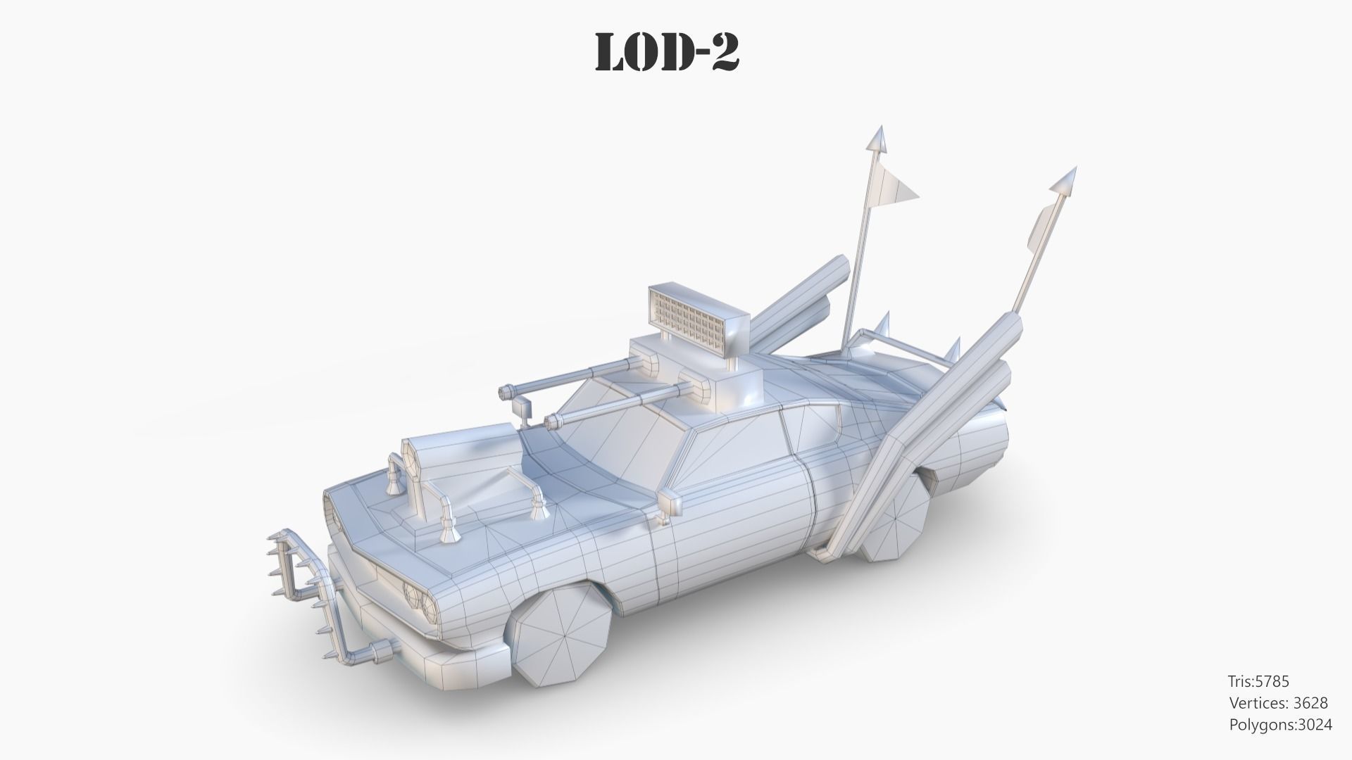 Lowpoly  Post Apocalyptic Car Sets  Low-poly 3D model_117