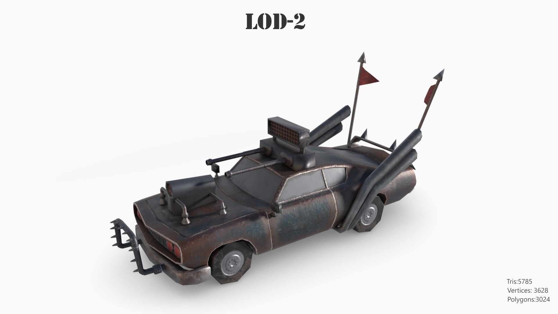 Lowpoly  Post Apocalyptic Car Sets  Low-poly 3D model_111