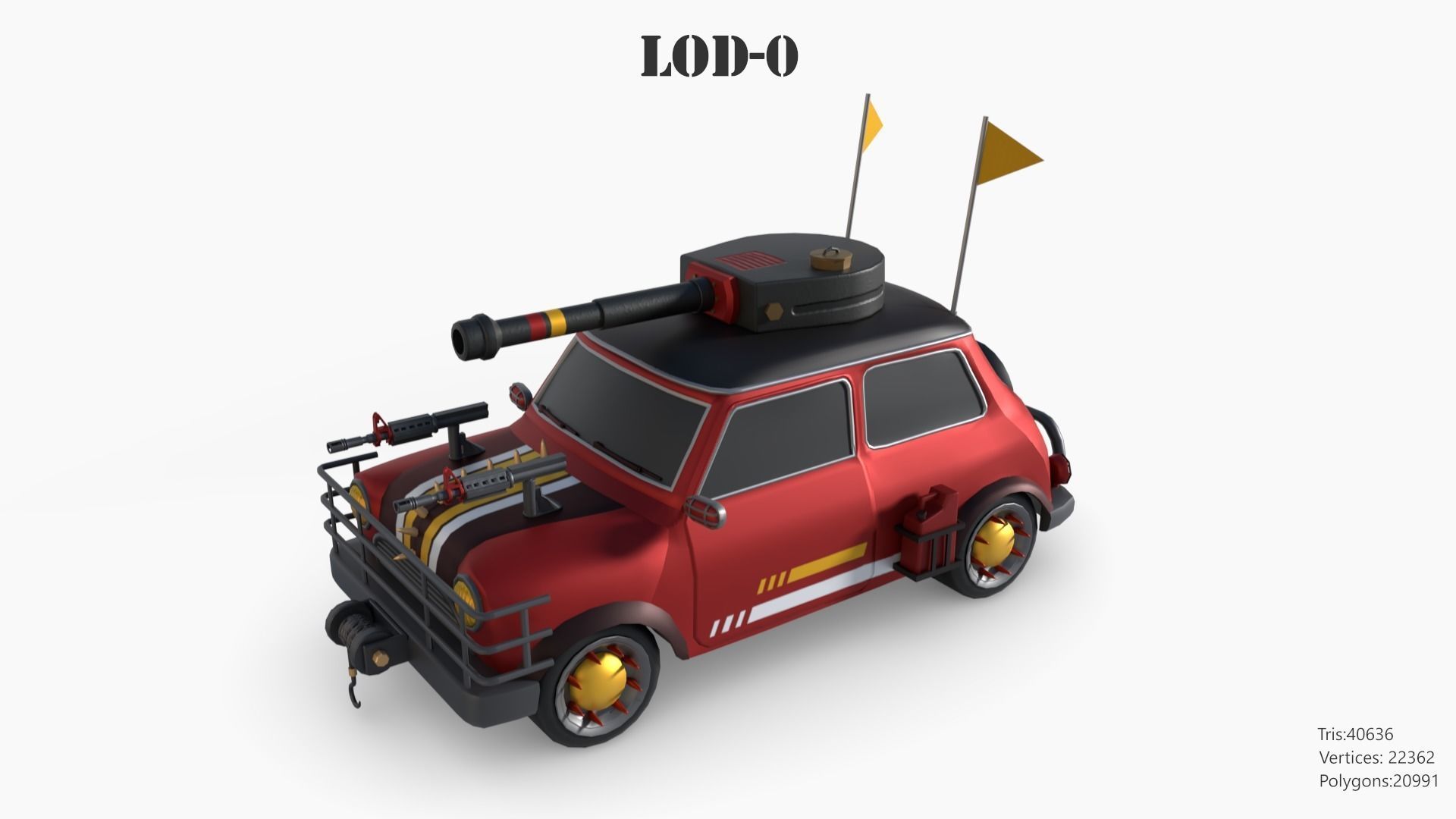 Lowpoly  Post Apocalyptic Car Sets  Low-poly 3D model_103