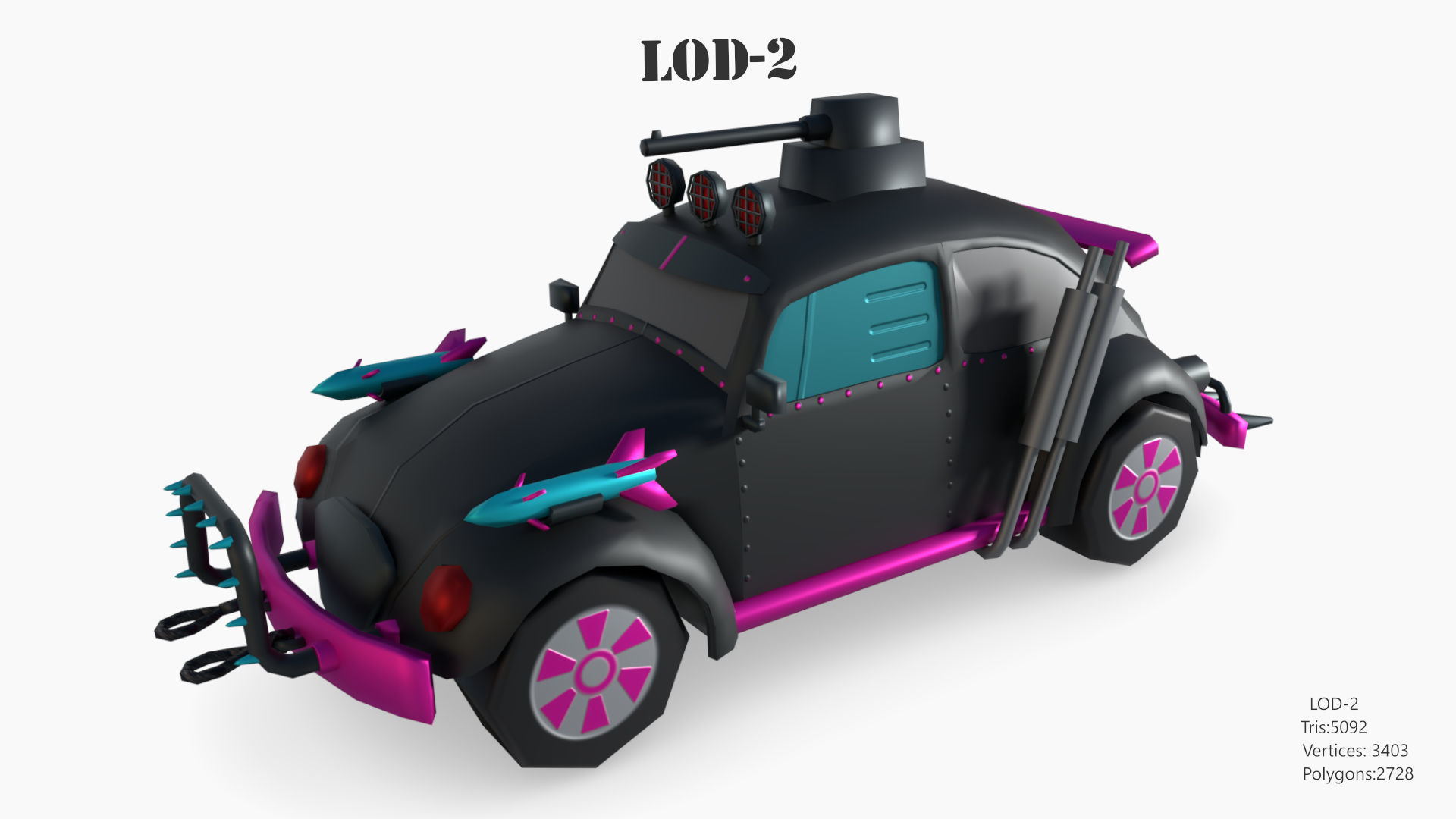 Lowpoly  Post Apocalyptic Car Sets  Low-poly 3D model_57