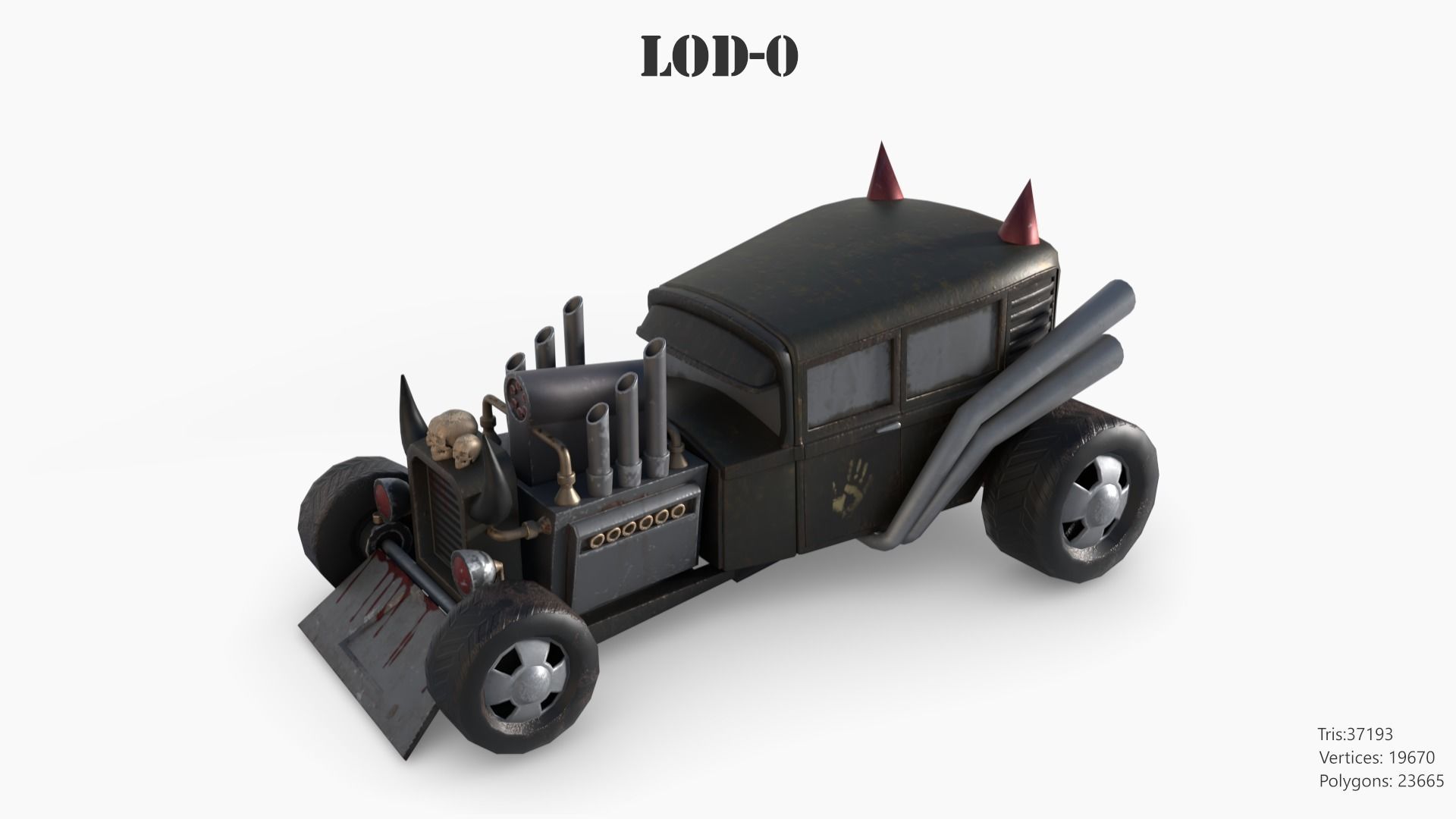 Lowpoly  Post Apocalyptic Car Sets  Low-poly 3D model_118