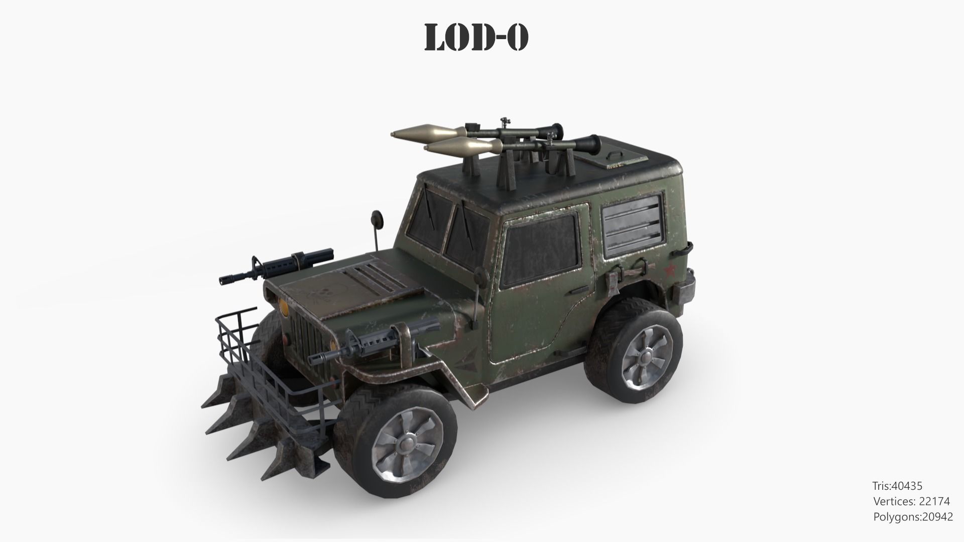 Lowpoly  Post Apocalyptic Car Sets  Low-poly 3D model_91