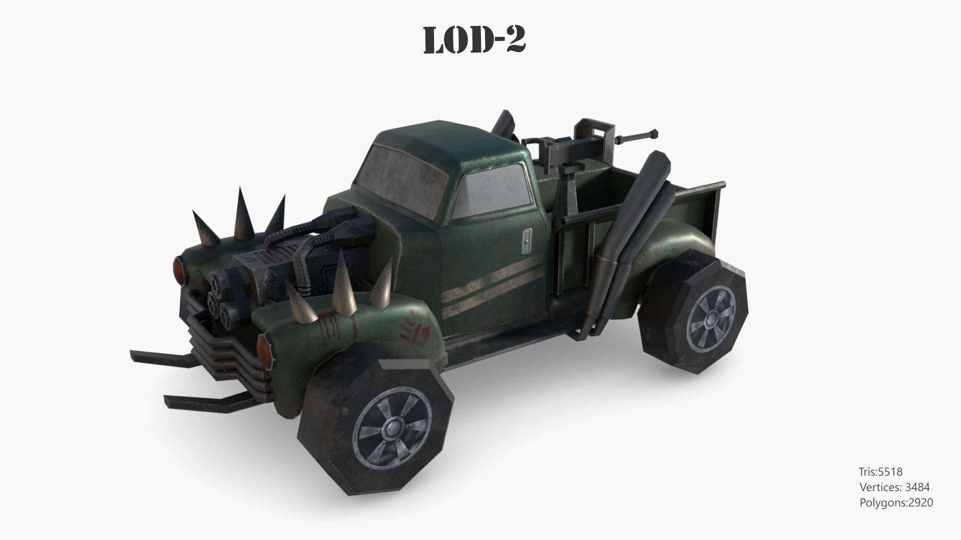 Lowpoly  Post Apocalyptic Car Sets  Low-poly 3D model_75