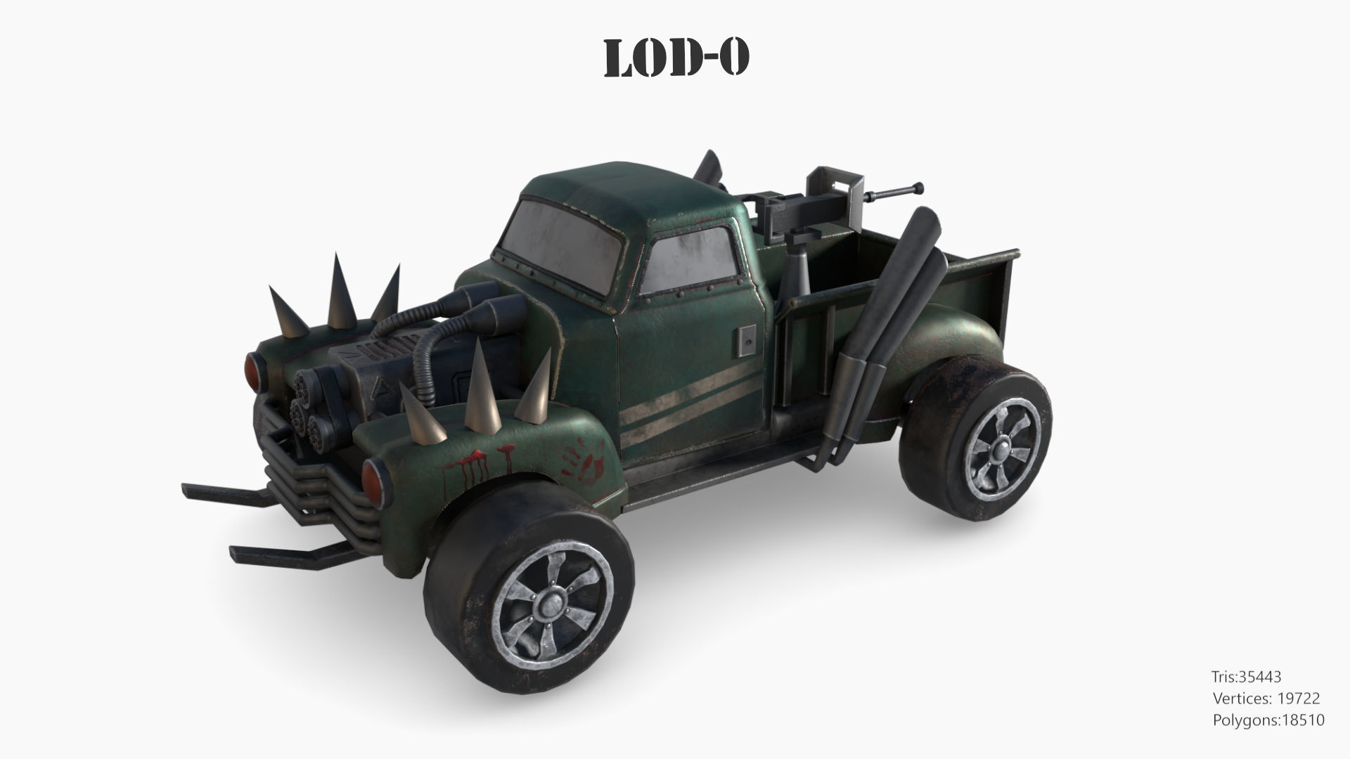 Lowpoly  Post Apocalyptic Car Sets  Low-poly 3D model_73
