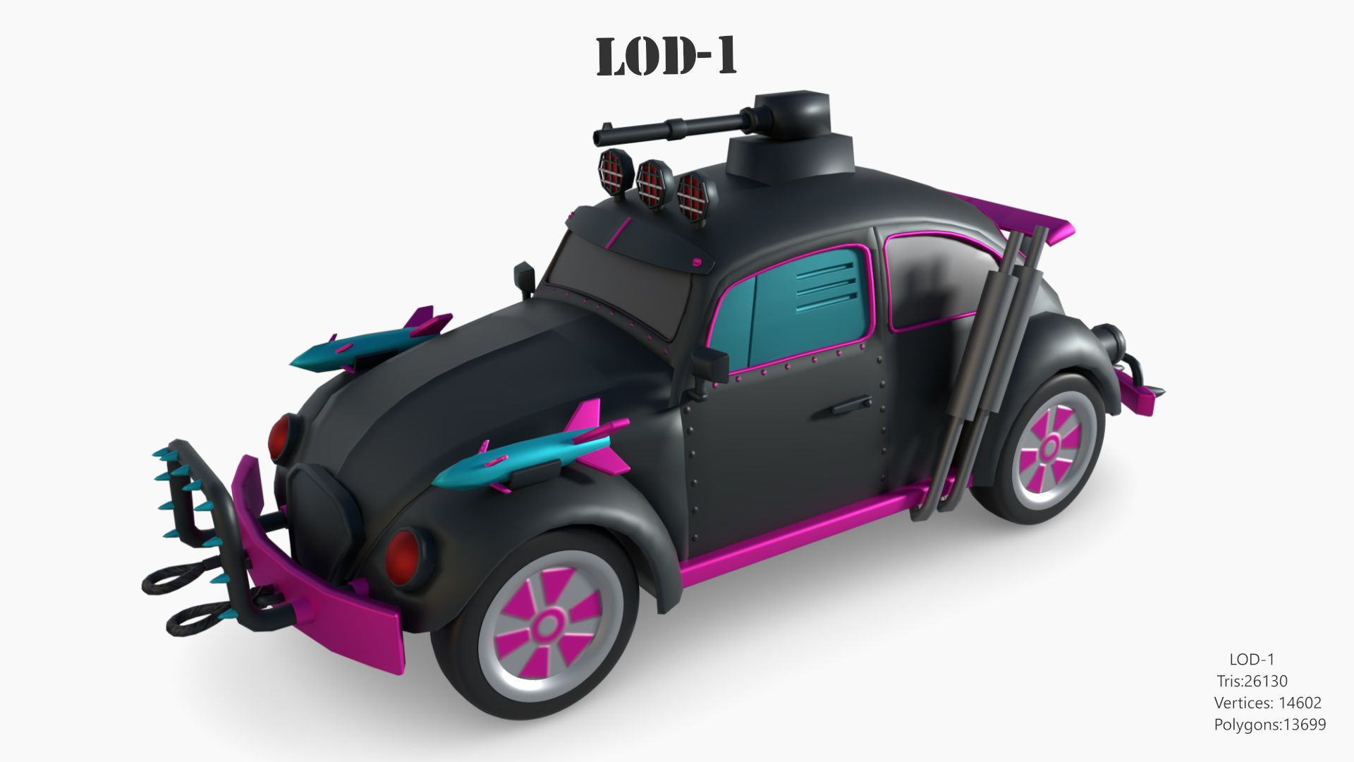 Lowpoly  Post Apocalyptic Car Sets  Low-poly 3D model_56