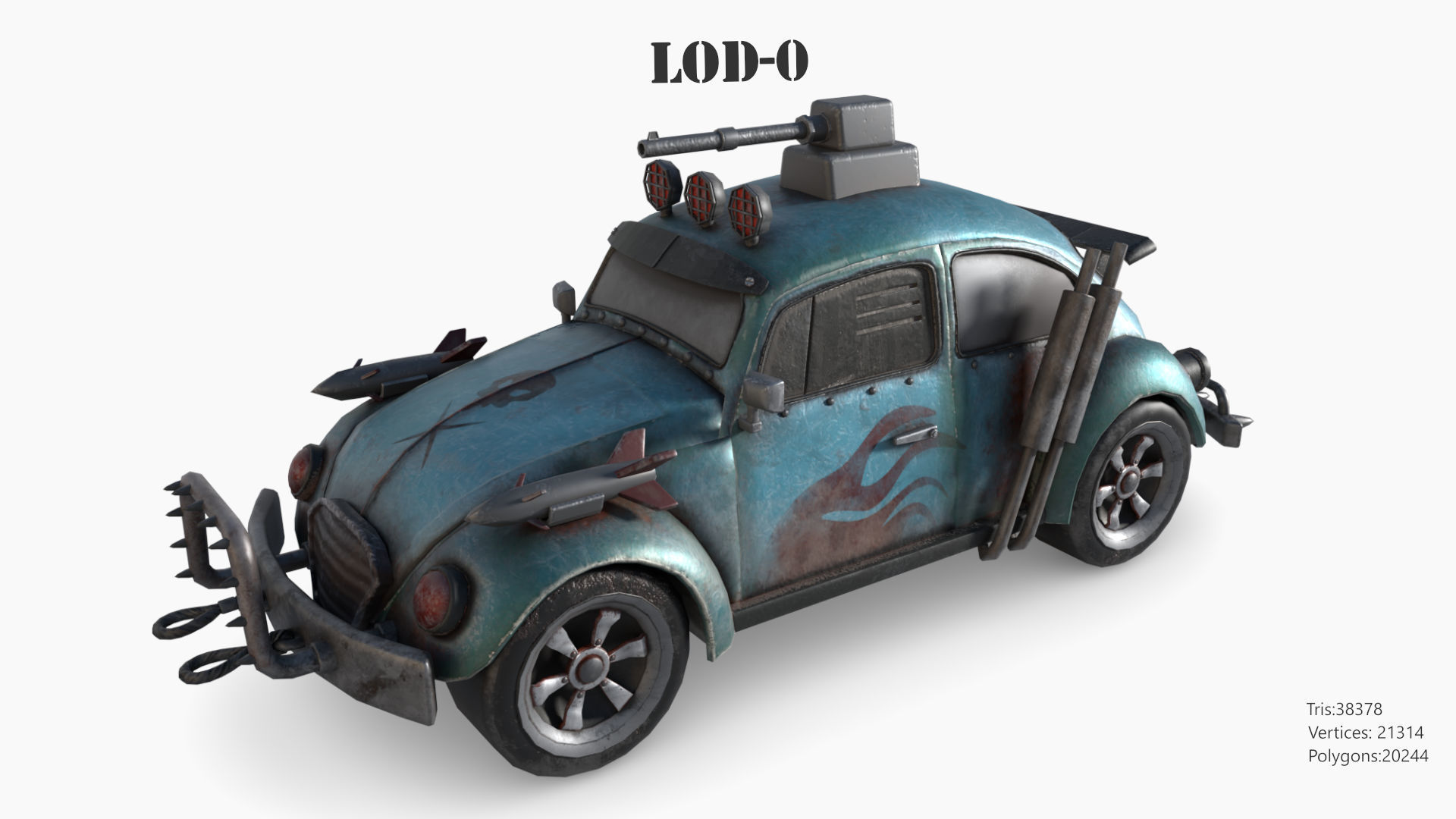 Lowpoly  Post Apocalyptic Car Sets  Low-poly 3D model_58
