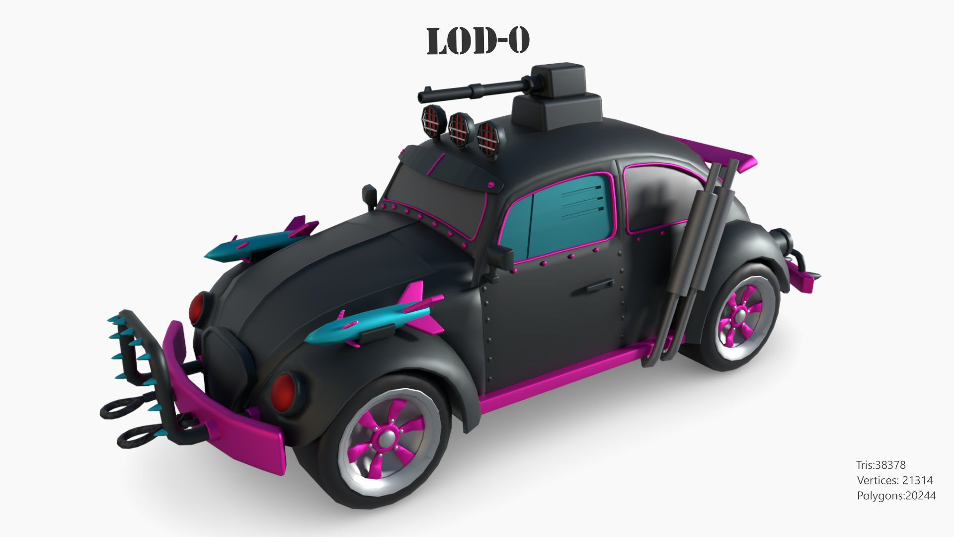 Lowpoly  Post Apocalyptic Car Sets  Low-poly 3D model_55
