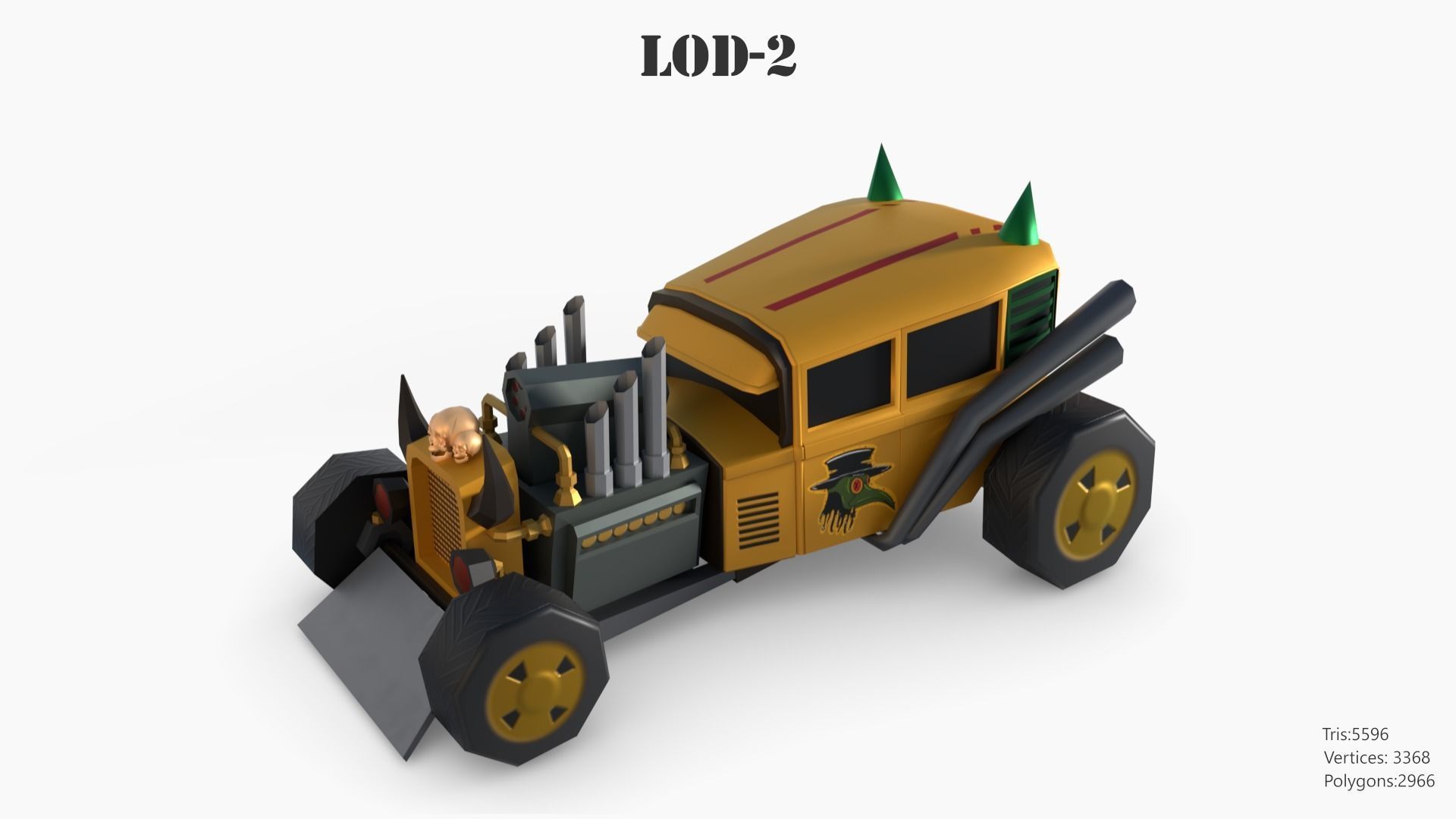 Lowpoly  Post Apocalyptic Car Sets  Low-poly 3D model_126