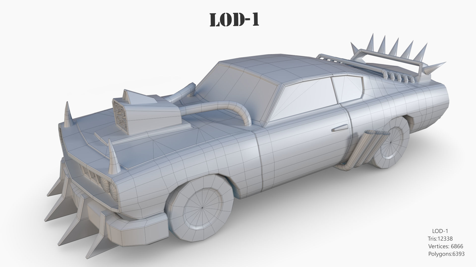 Lowpoly  Post Apocalyptic Car Sets  Low-poly 3D model_53