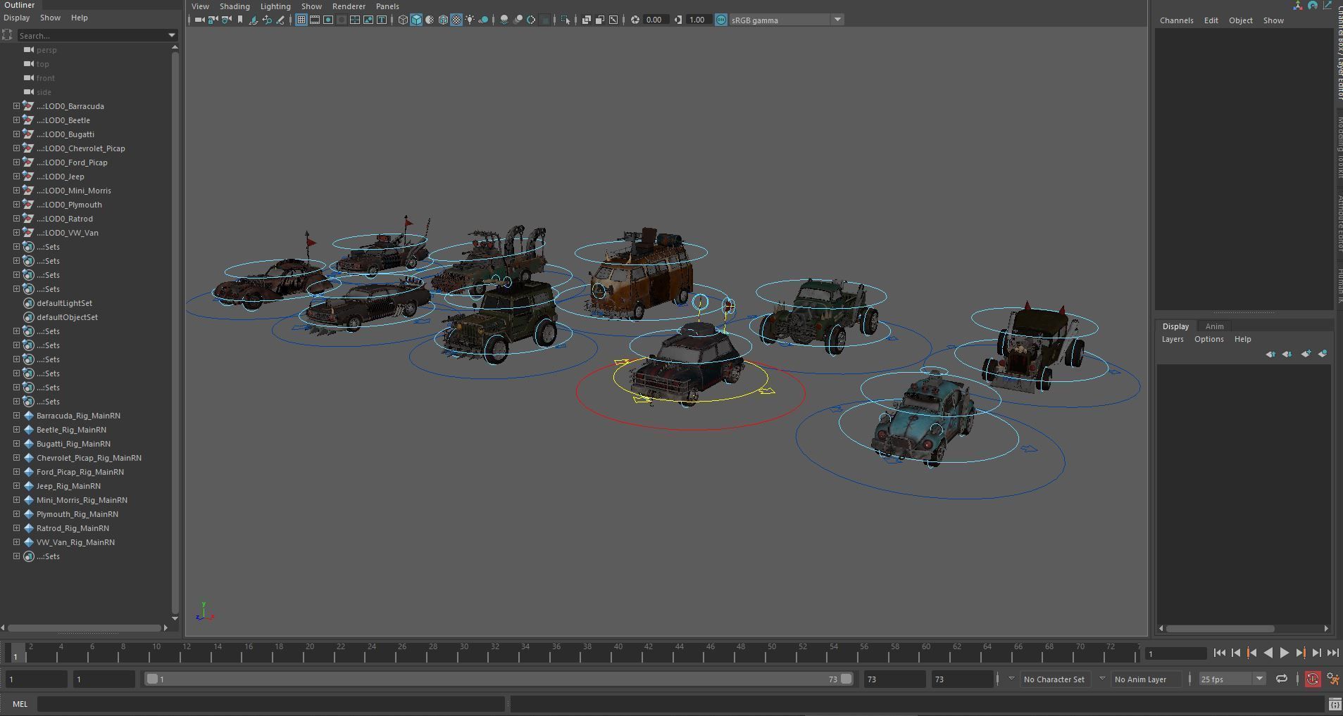 Lowpoly  Post Apocalyptic Car Sets  Low-poly 3D model_136