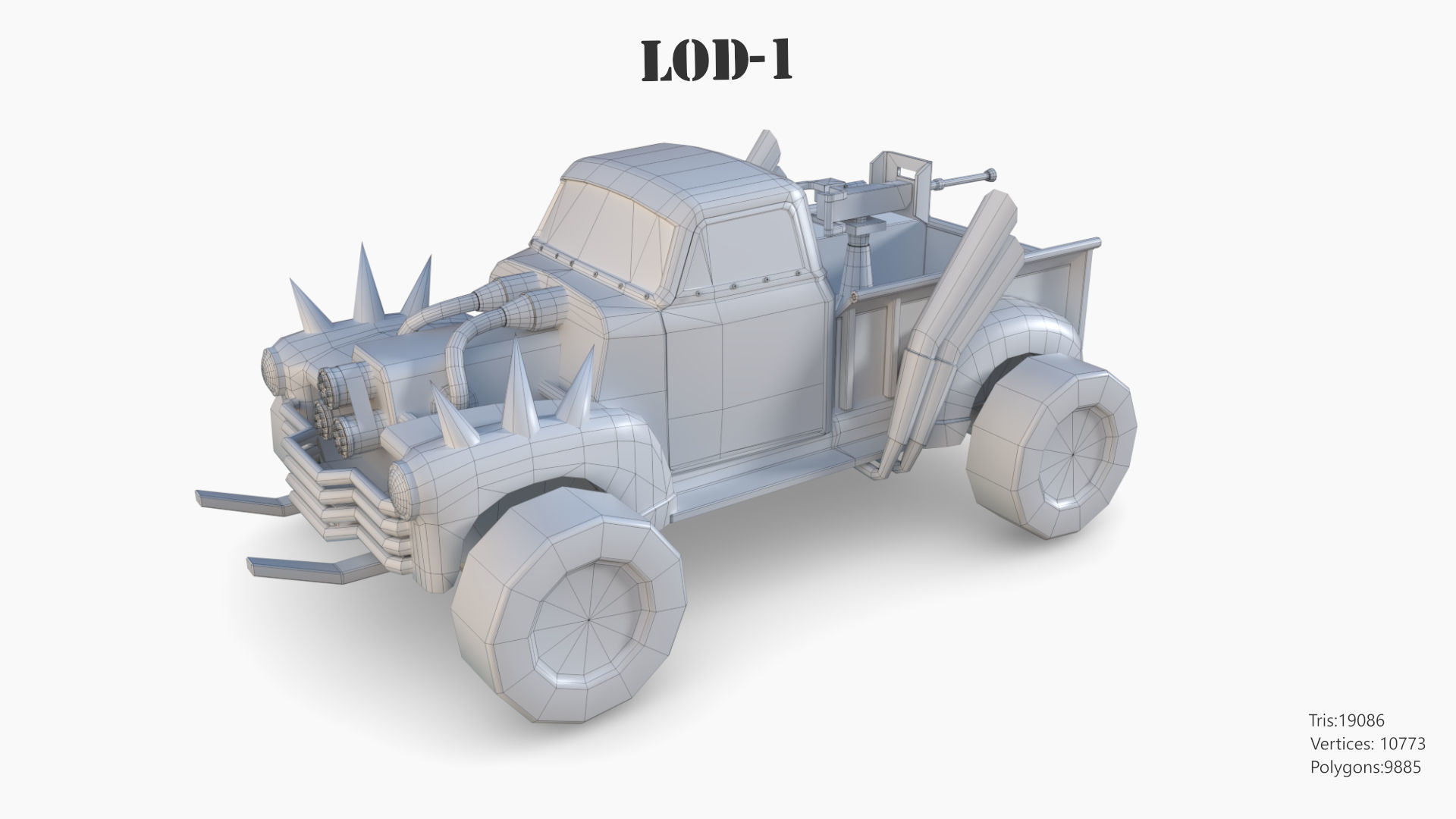 Lowpoly  Post Apocalyptic Car Sets  Low-poly 3D model_80