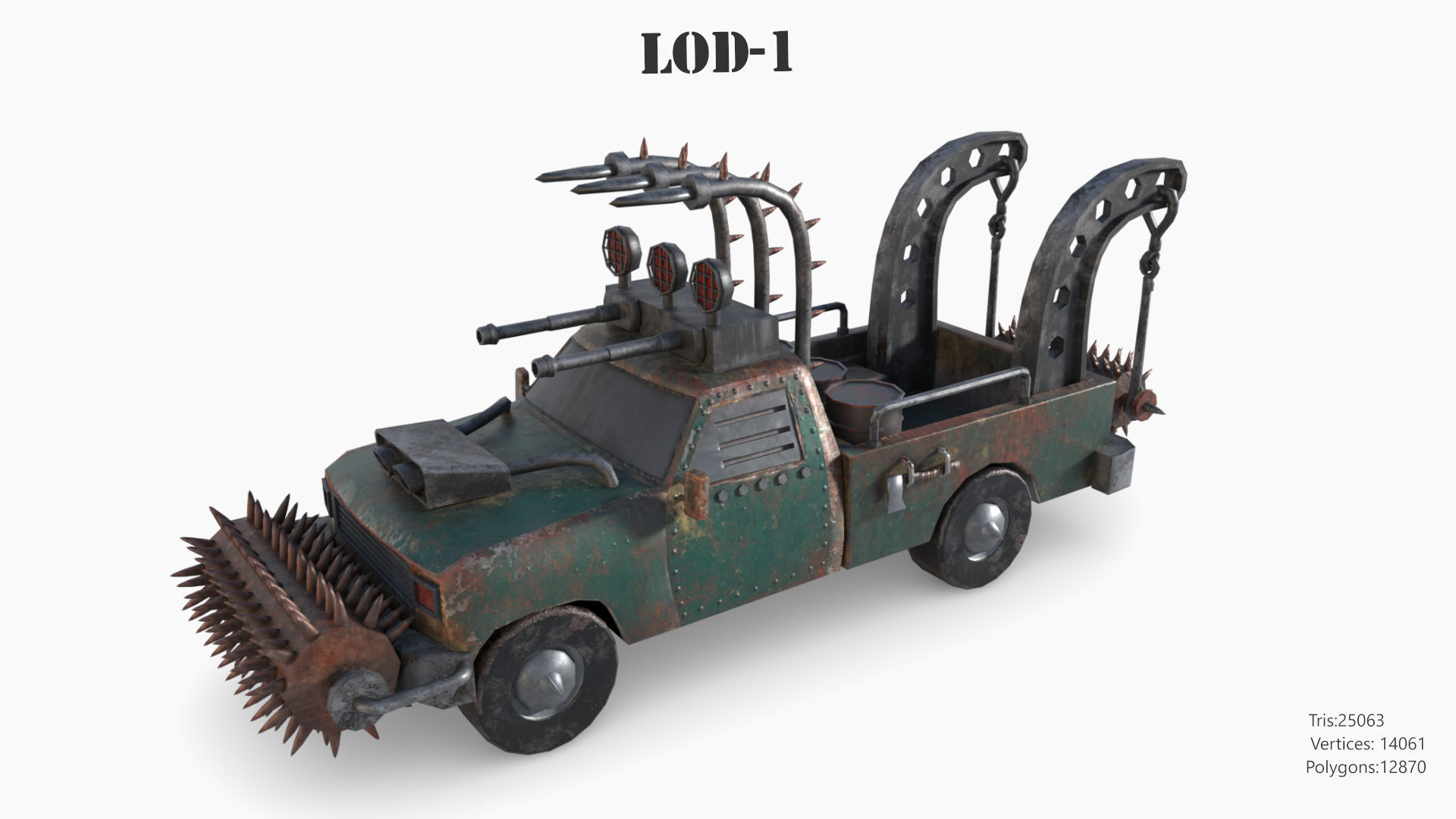 Lowpoly  Post Apocalyptic Car Sets  Low-poly 3D model_83