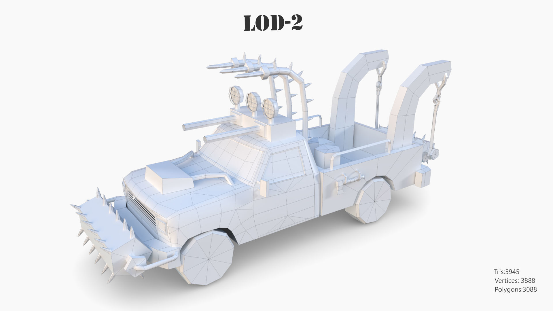 Lowpoly  Post Apocalyptic Car Sets  Low-poly 3D model_90