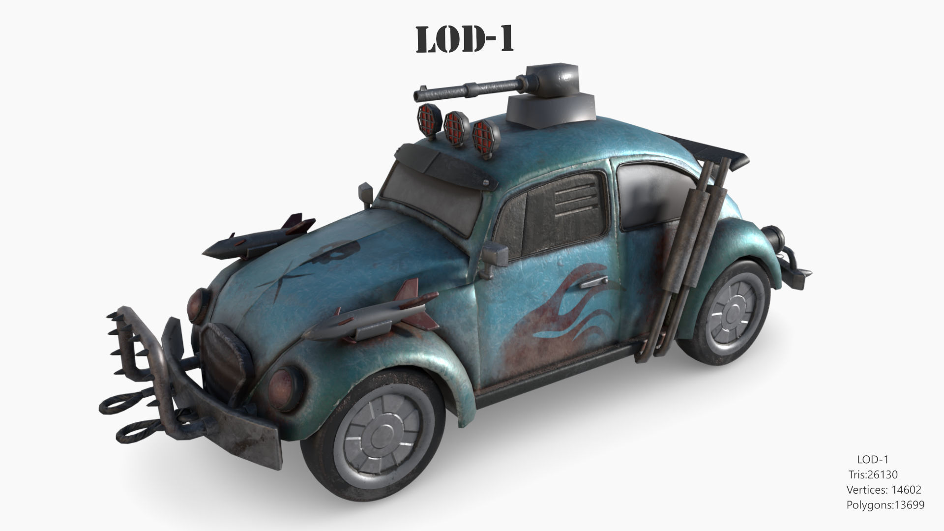 Lowpoly  Post Apocalyptic Car Sets  Low-poly 3D model_59