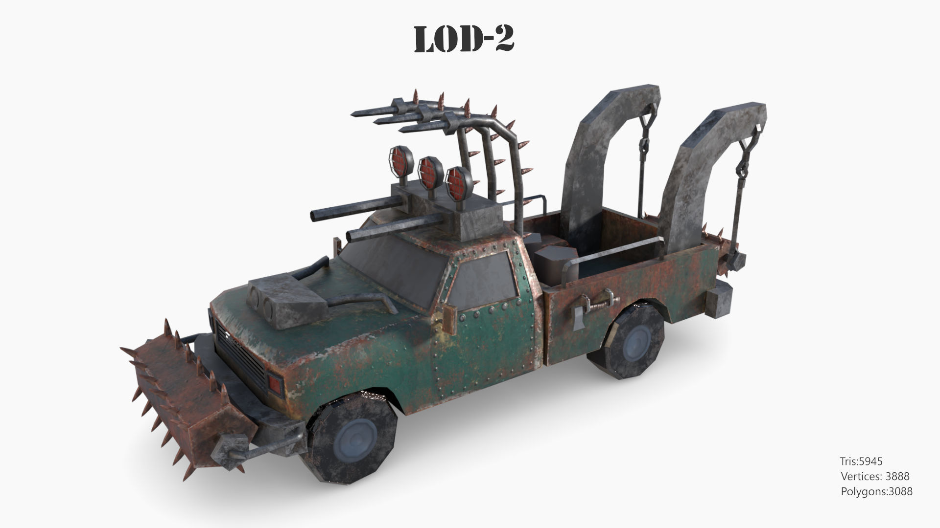 Lowpoly  Post Apocalyptic Car Sets  Low-poly 3D model_84