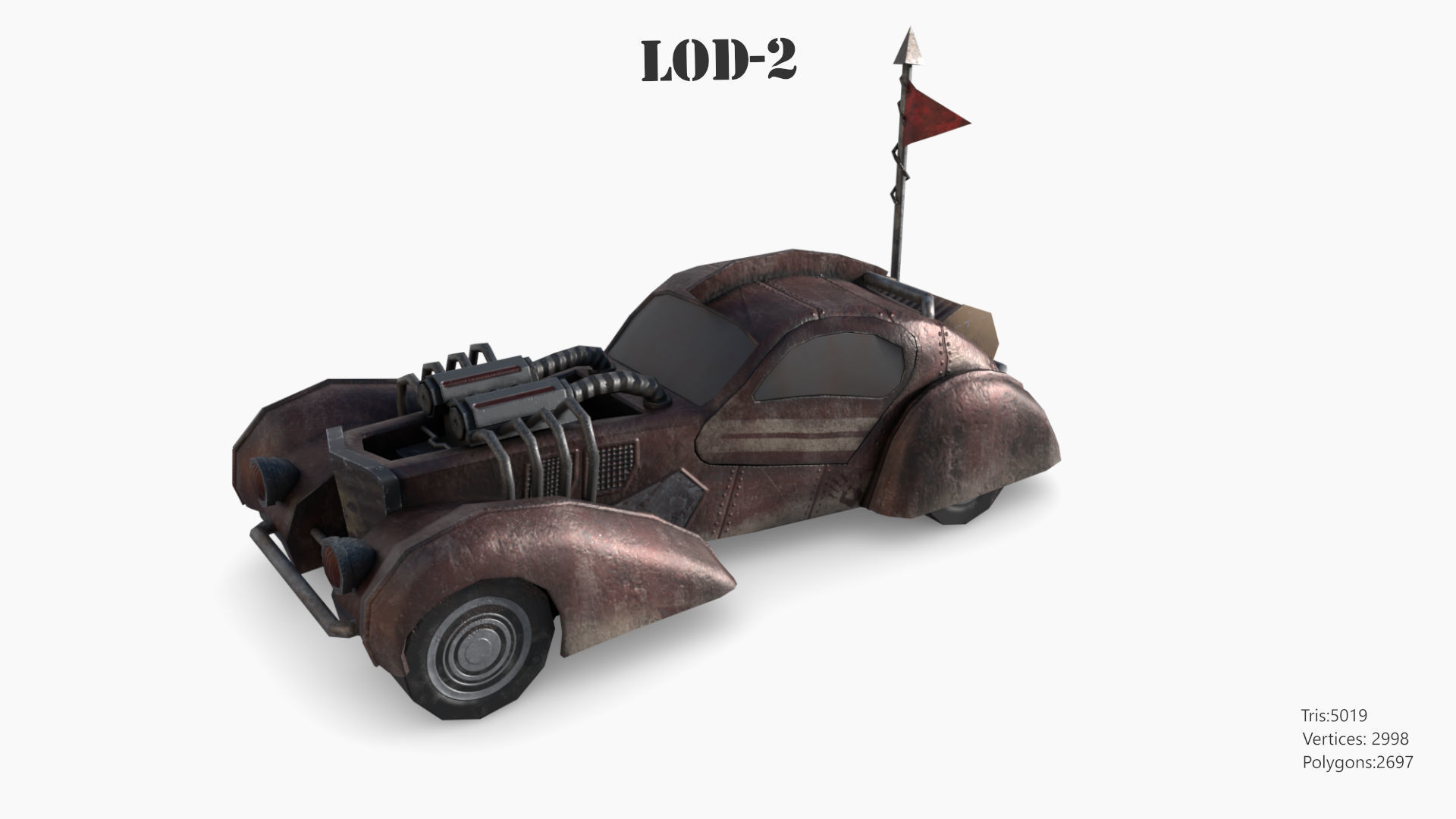 Lowpoly  Post Apocalyptic Car Sets  Low-poly 3D model_66