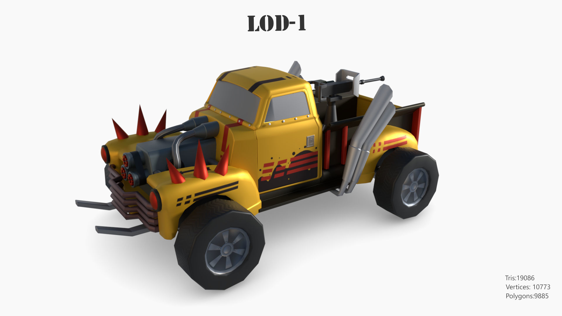 Lowpoly  Post Apocalyptic Car Sets  Low-poly 3D model_77