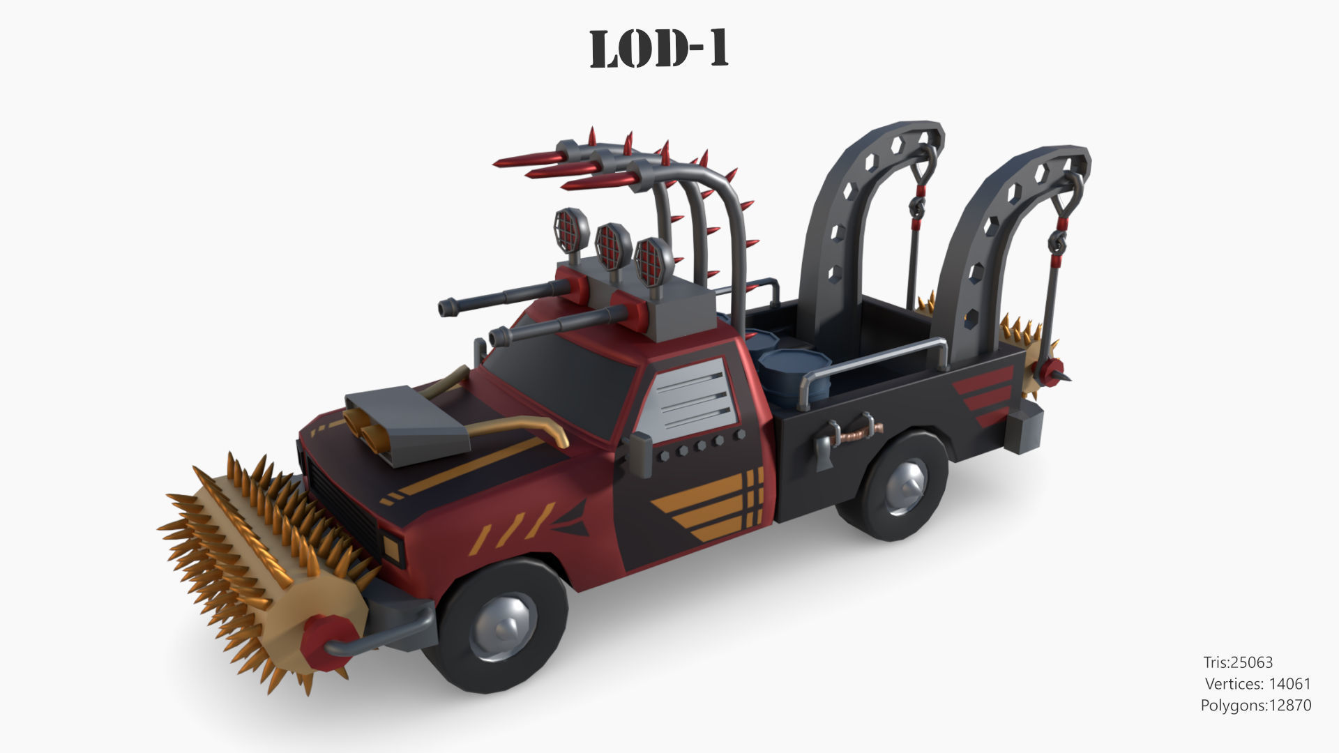 Lowpoly  Post Apocalyptic Car Sets  Low-poly 3D model_86