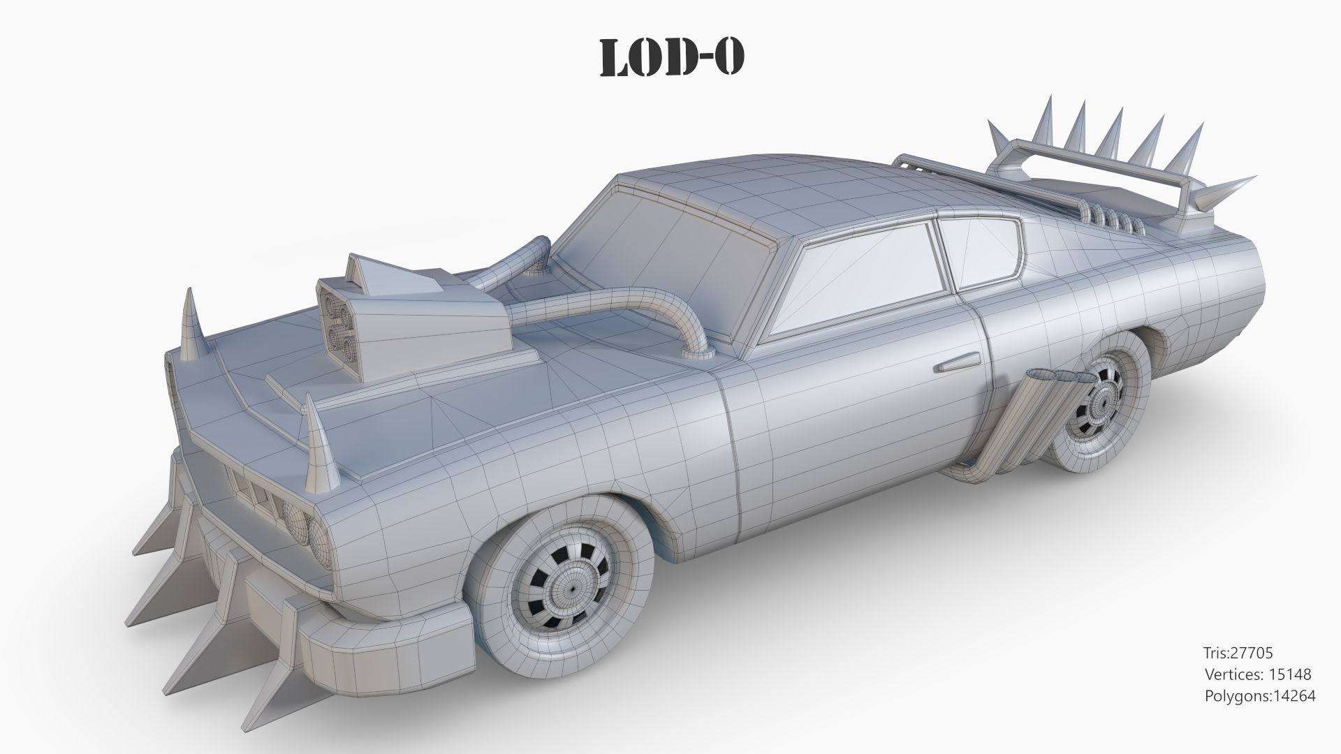 Lowpoly  Post Apocalyptic Car Sets  Low-poly 3D model_52