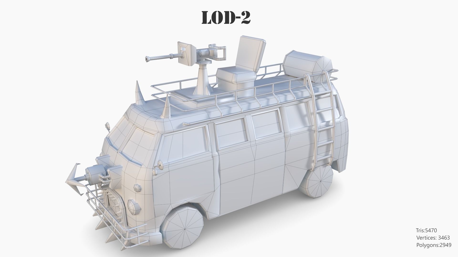 Lowpoly  Post Apocalyptic Car Sets  Low-poly 3D model_135
