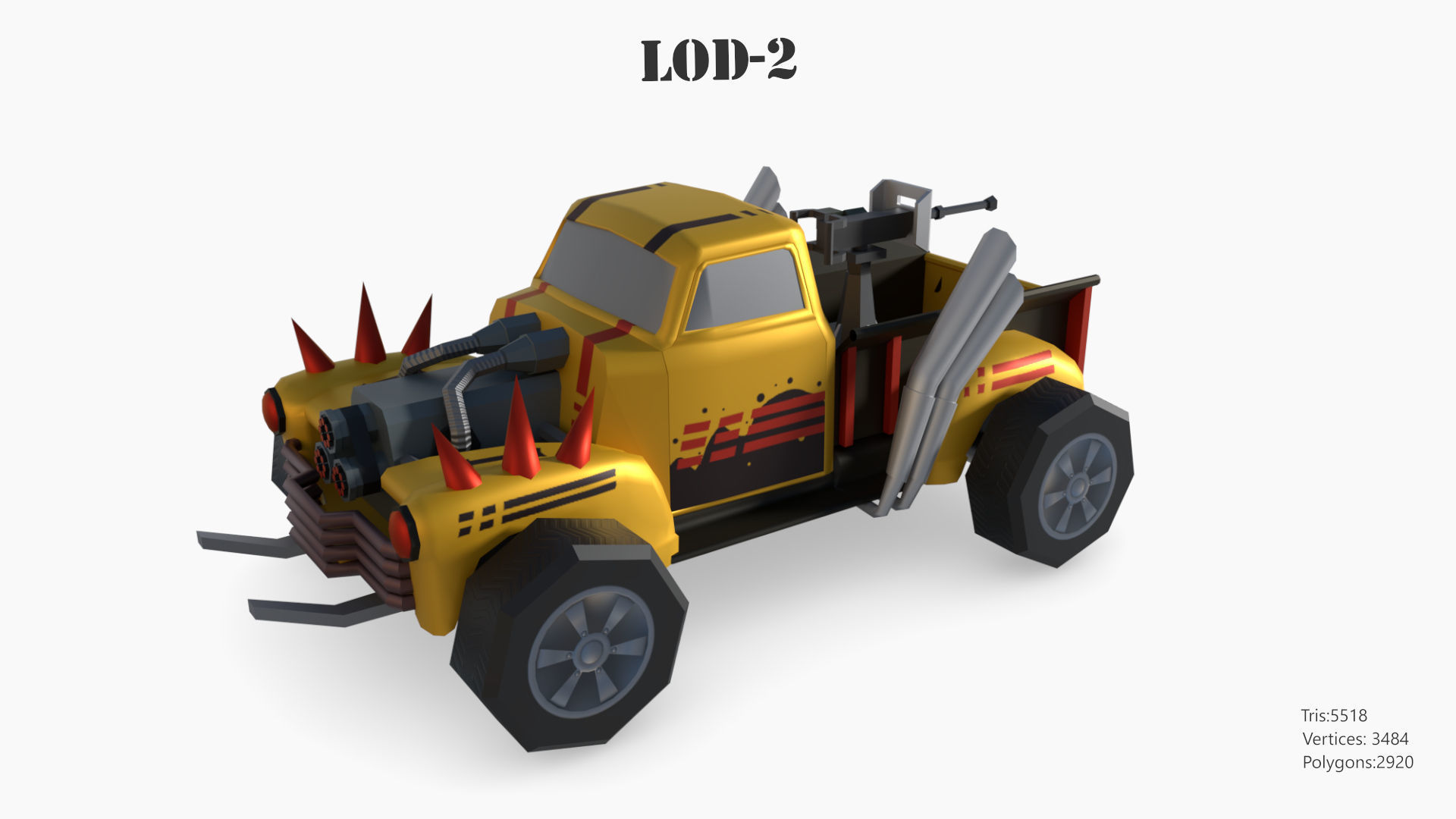 Lowpoly  Post Apocalyptic Car Sets  Low-poly 3D model_78