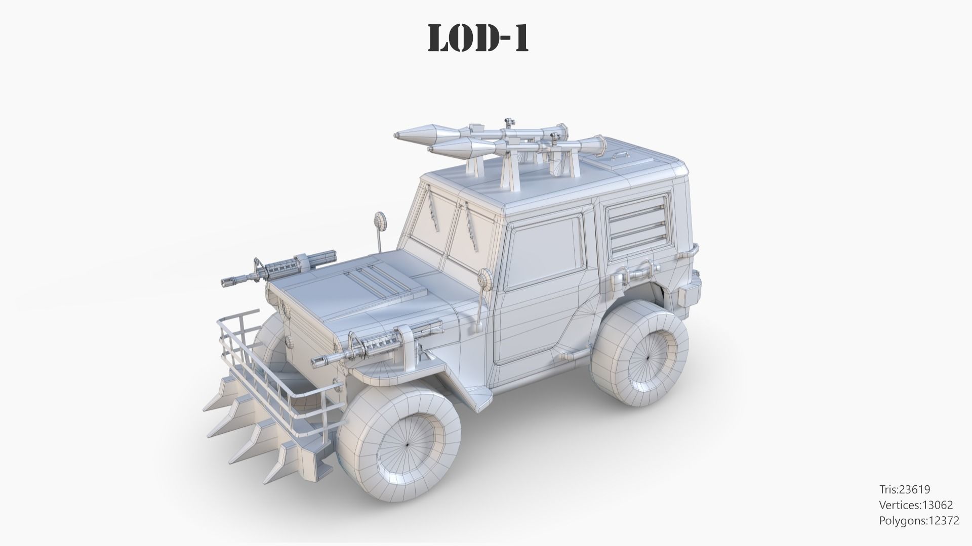 Lowpoly  Post Apocalyptic Car Sets  Low-poly 3D model_98