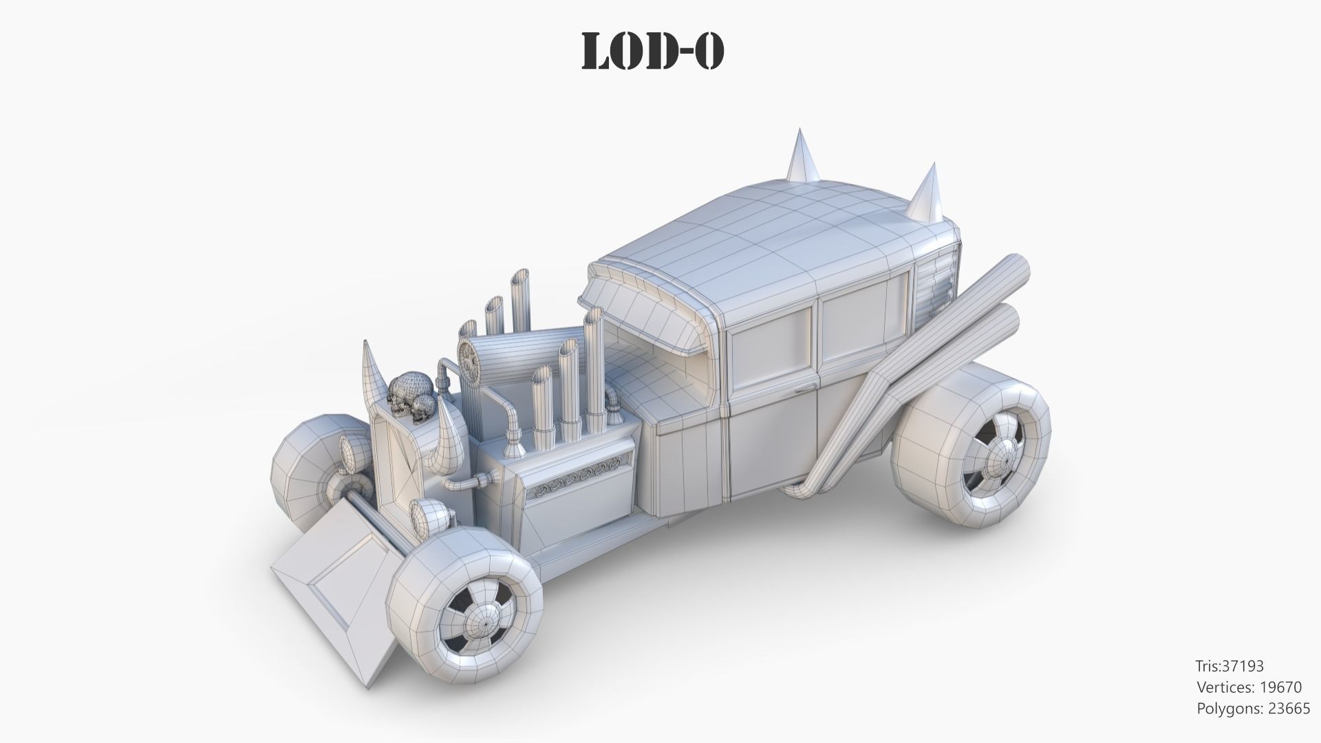 Lowpoly  Post Apocalyptic Car Sets  Low-poly 3D model_121