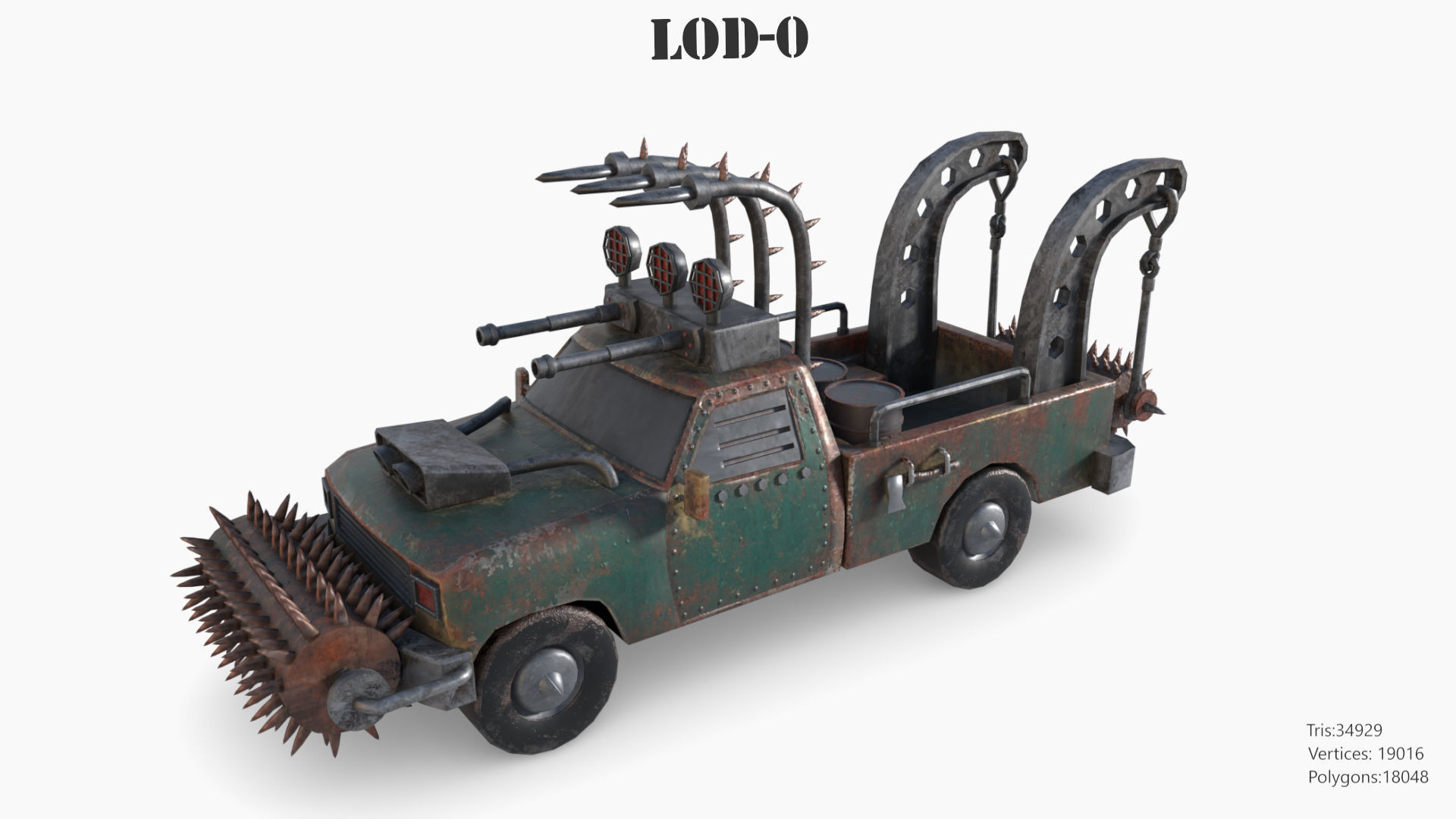 Lowpoly  Post Apocalyptic Car Sets  Low-poly 3D model_82